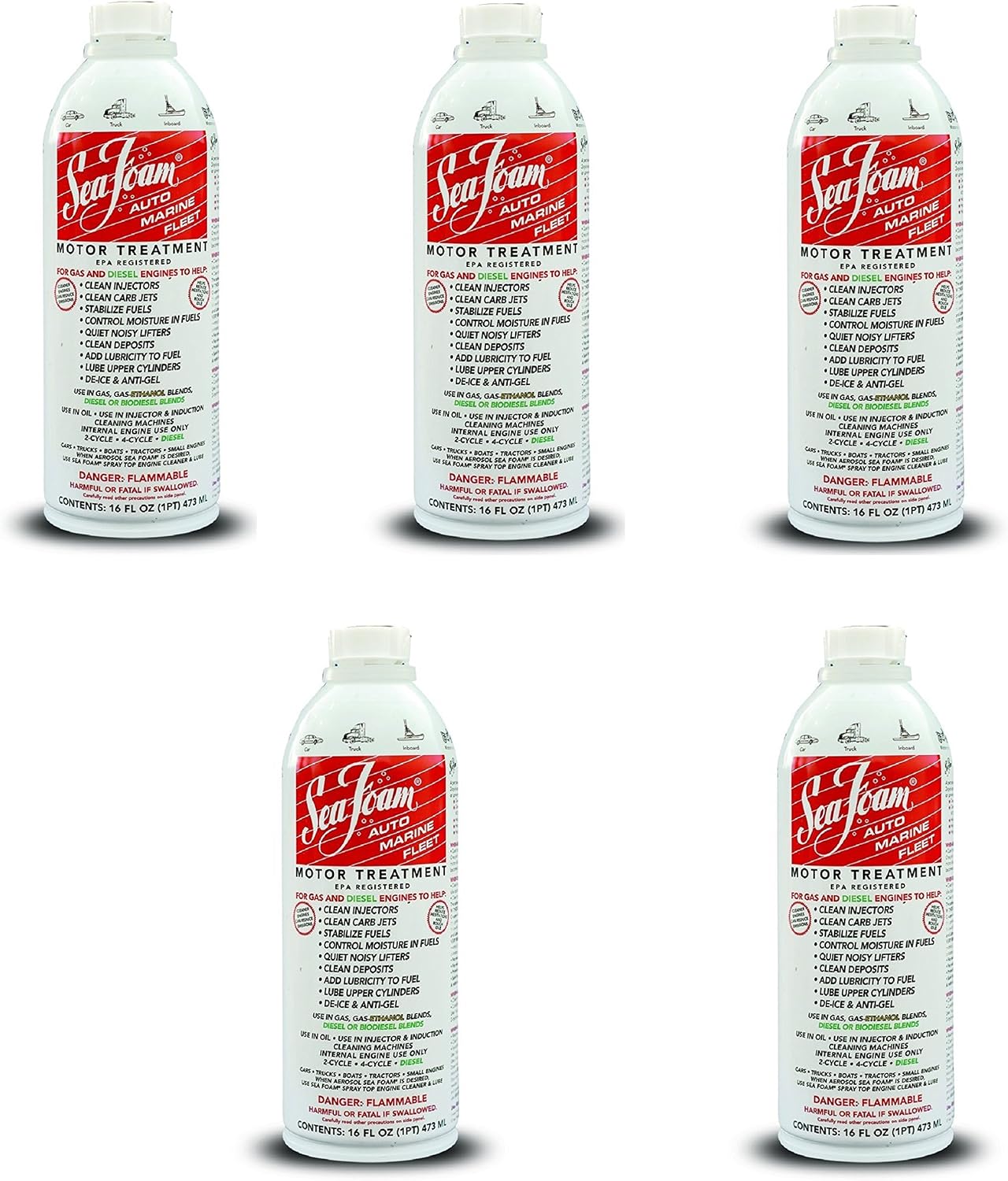Sea Foam SF-16 Motor Treatment qTprcR, 5Pack (16 Ounce)