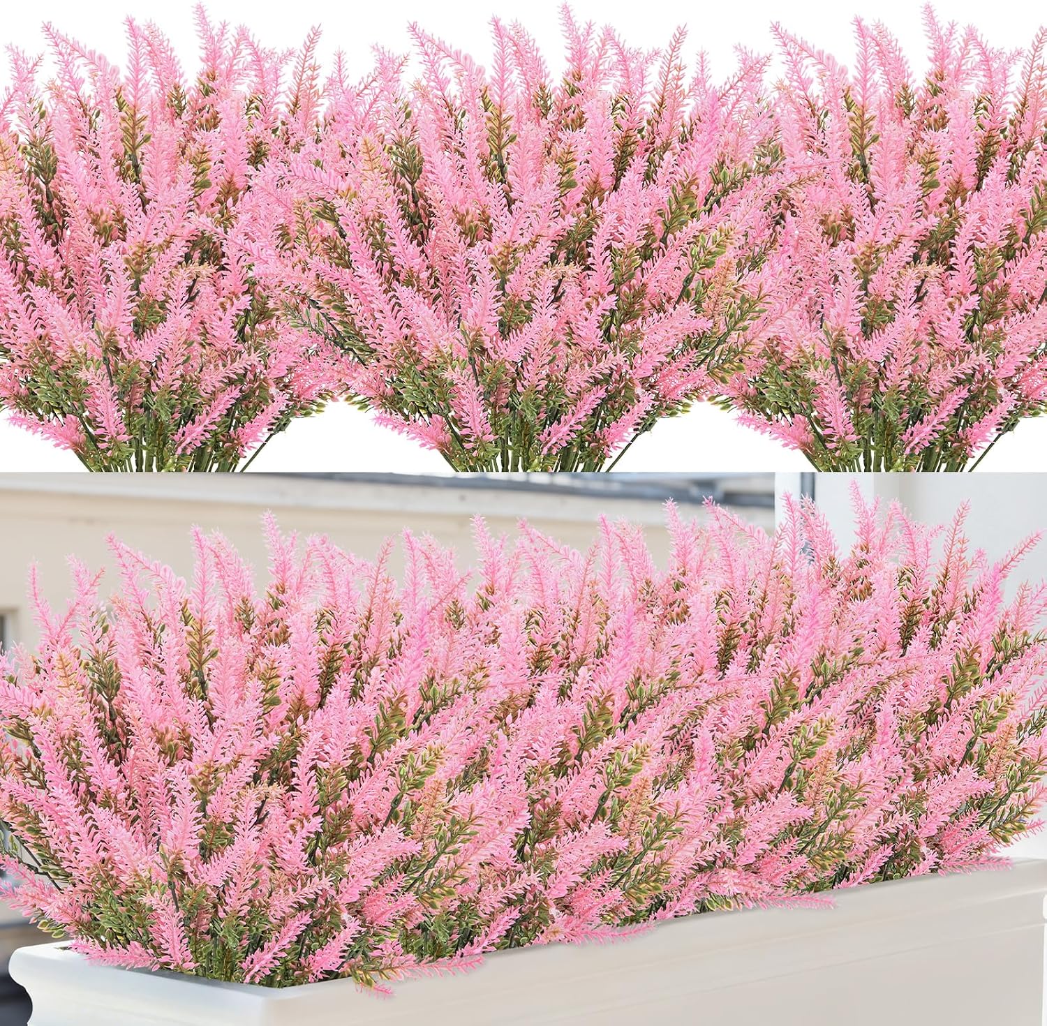 10 Bundles Fake Flowers Artificial Lavender Plants, Purple