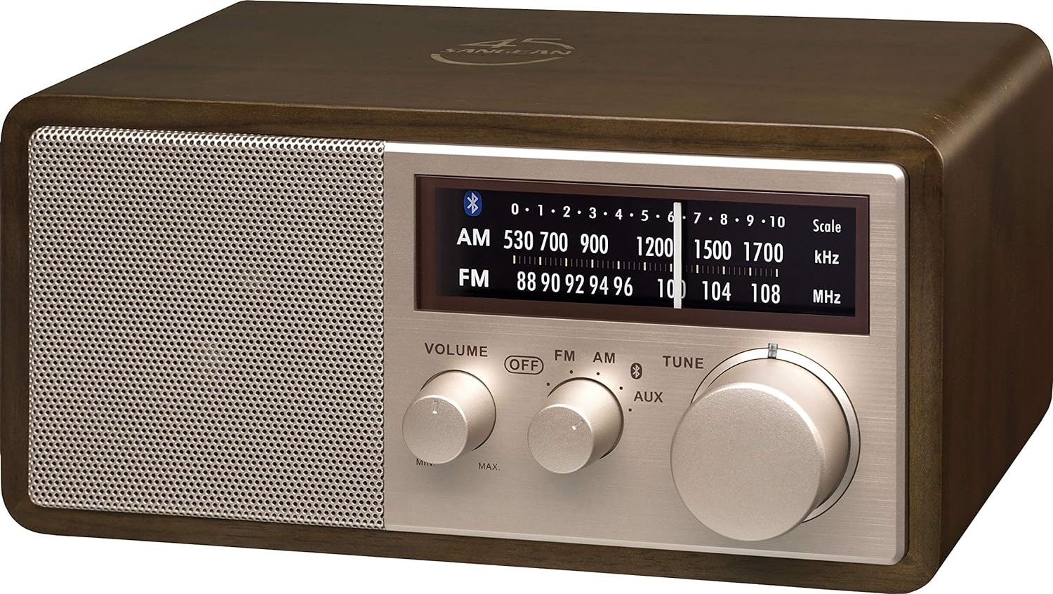 Sangean WR-16 AM/FM, Aux-in, Bluetooth, Wooden Cabinet Radio