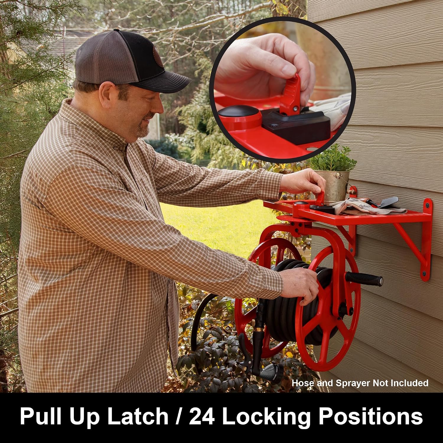 Liberty Garden 710 Navigator Rotating Garden Hose Reel, Holds 125-Feet of 5/8-Inch Hose - Bronze
