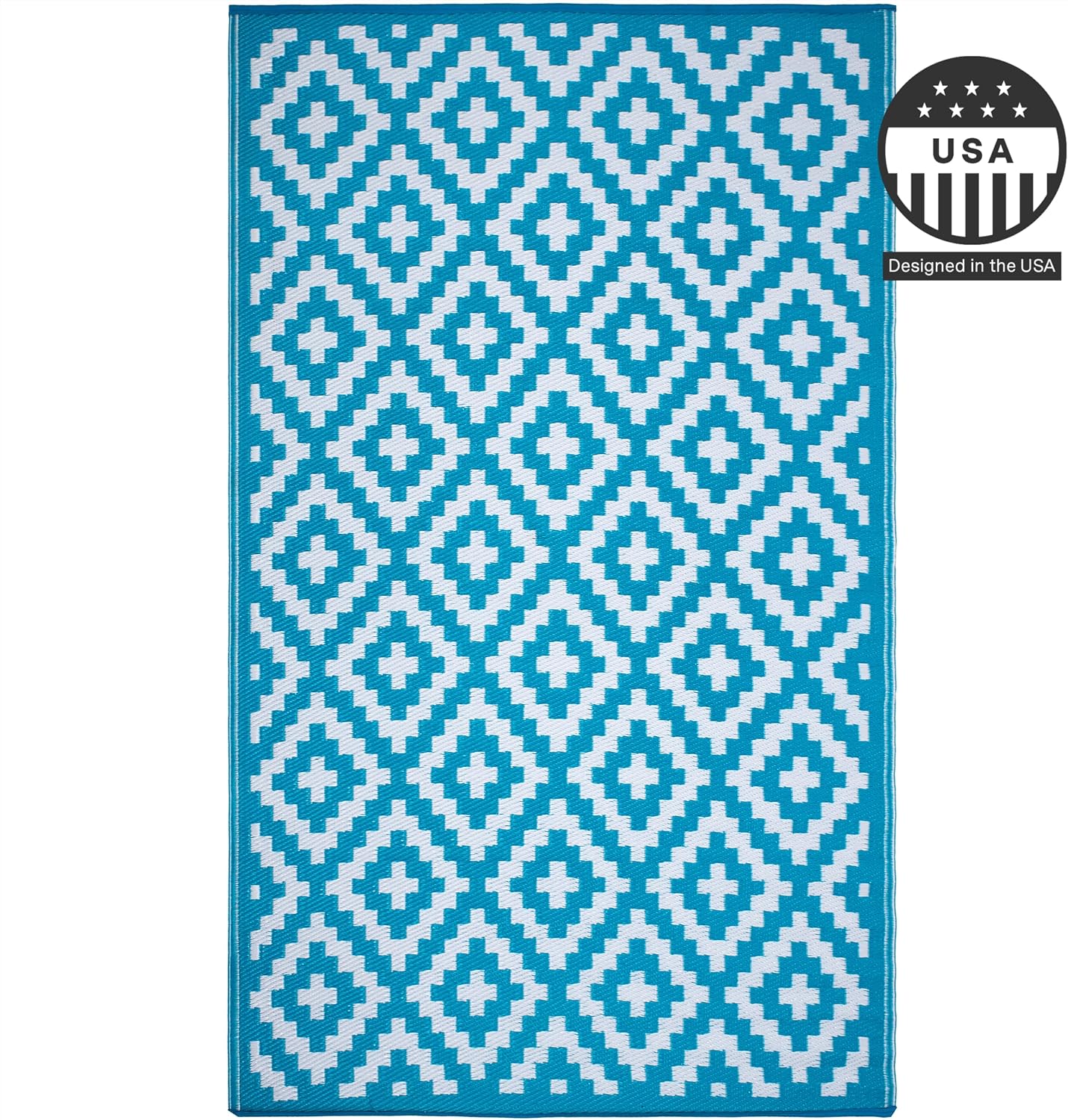 FH Home Outdoor Camping Rug - Waterproof, Fade Resistant, Reversible - Premium Recycled Plastic - Striped - Large Patio, Deck, Sunroom