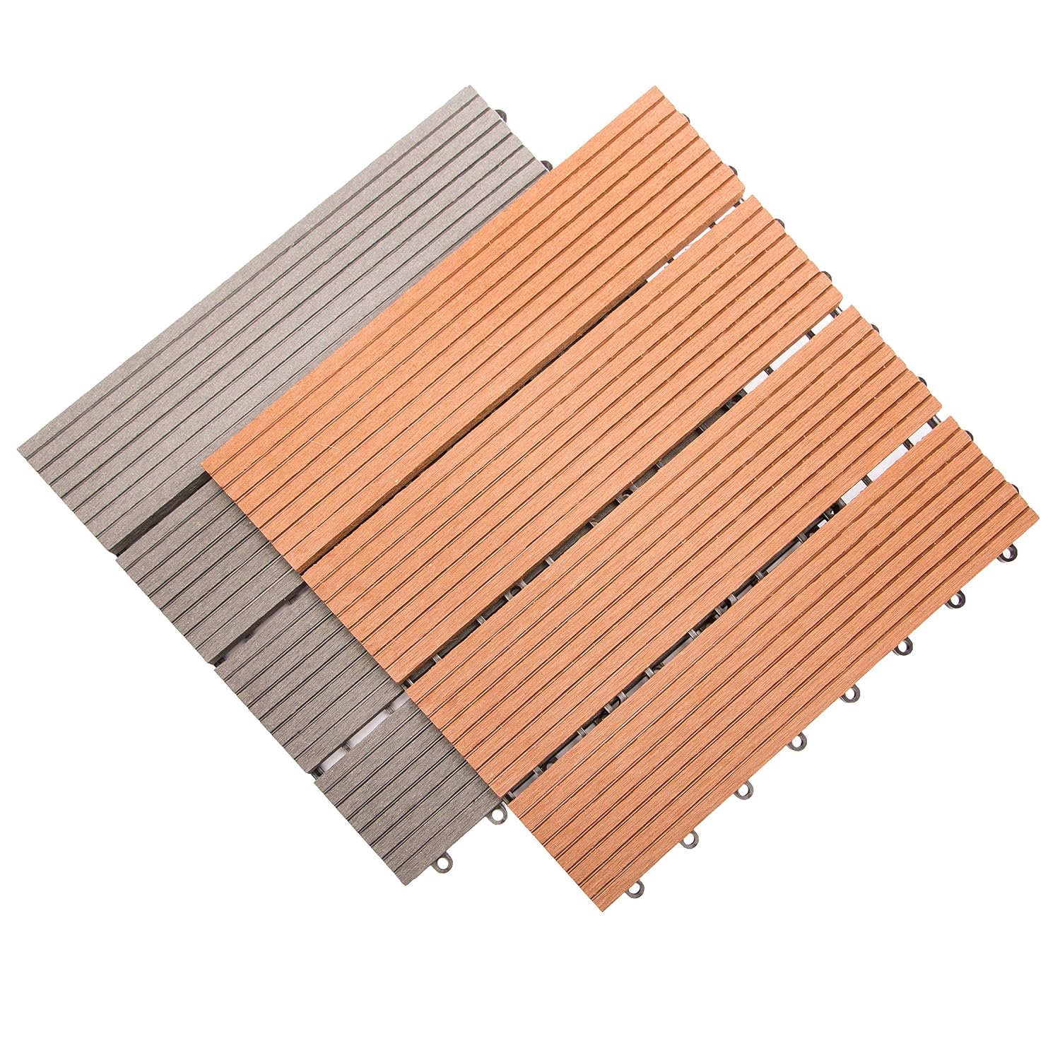IncStores Helios Interlocking Patio Deck Tiles | All Weather | Waterproof Outdoor Flooring for Patio, Balcony Flooring, Garden and Poolside | 12"x12" | 11 Gray 6 Slate Tiles
