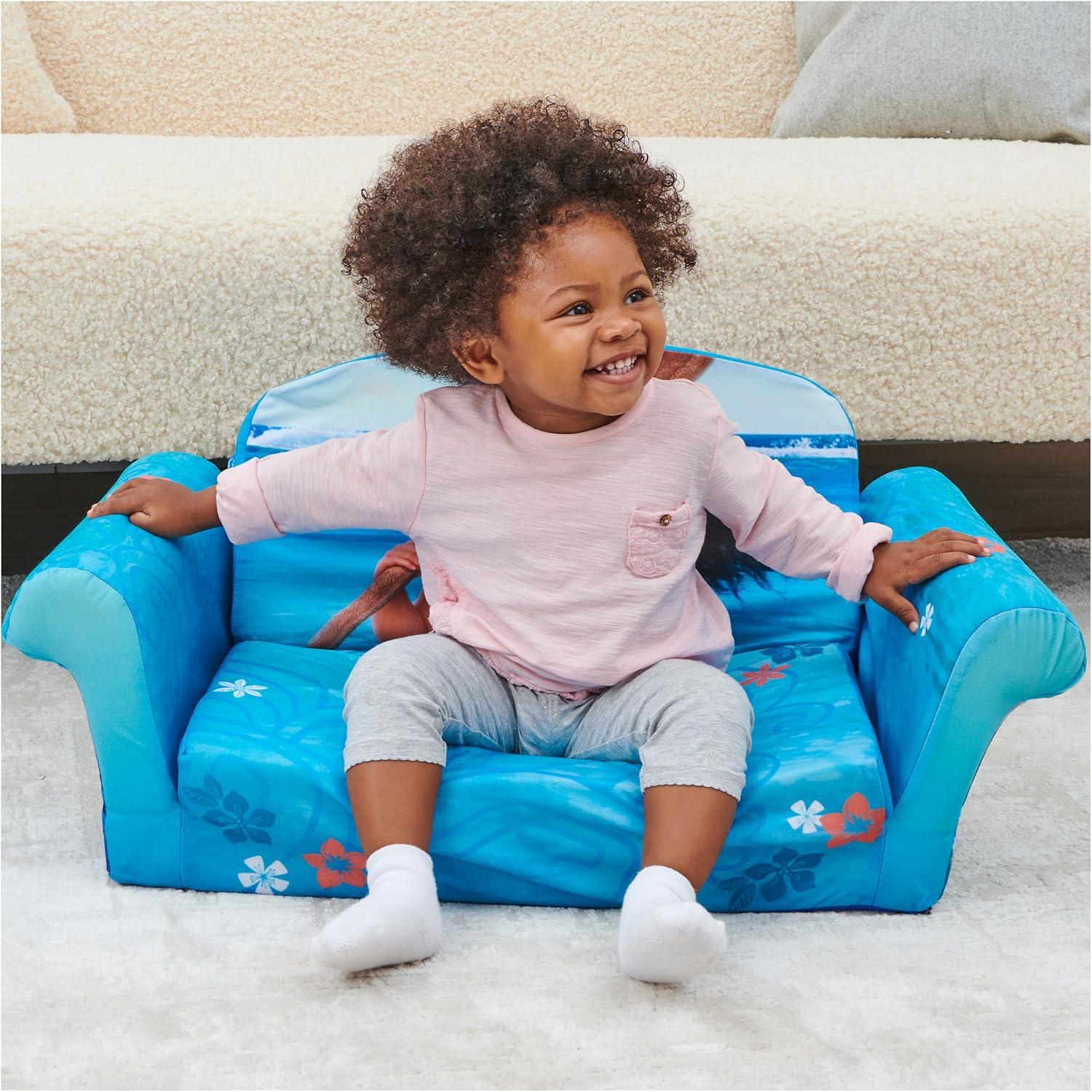 Marshmallow Furniture, Children's 2 in 1 Flip Open Foam Sofa, Minnie Mouse, by Spin Master | Pullout Foam Sleeper for Folding Lounging, Sitting, and Napping for Toddlers & Kids, Bedroom and Playroom Use