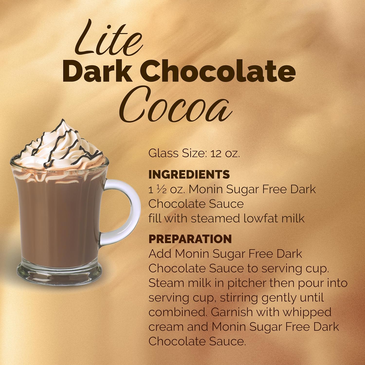 Monin - Sugar Free Dark Chocolate Sauce, Velvety and Rich, Great for Desserts, Coffee, and Snacks, Gluten-Free (64 Ounce)