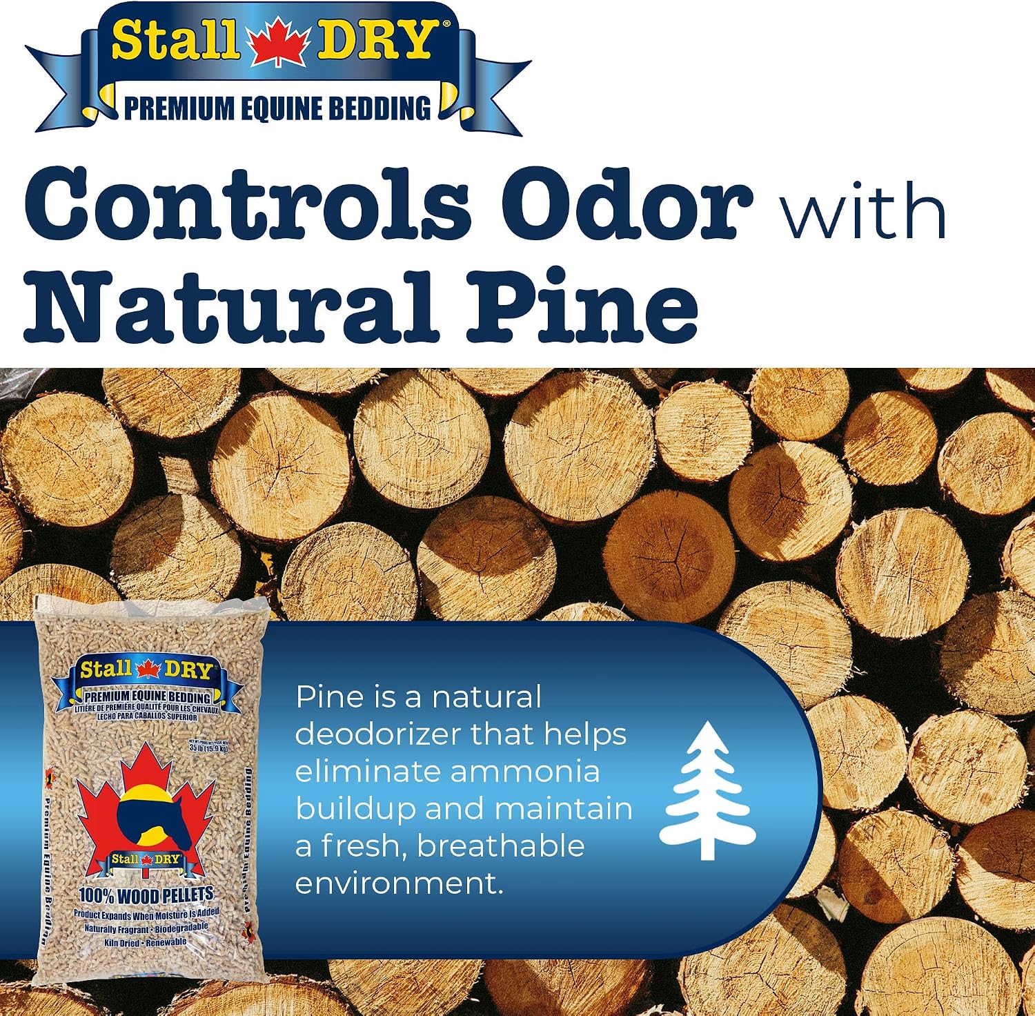 Progressive Planet Stall Dry Premium Equine Bedding Pellets, 35lbs - 100% Natural Kiln-Dried Pine Pellets