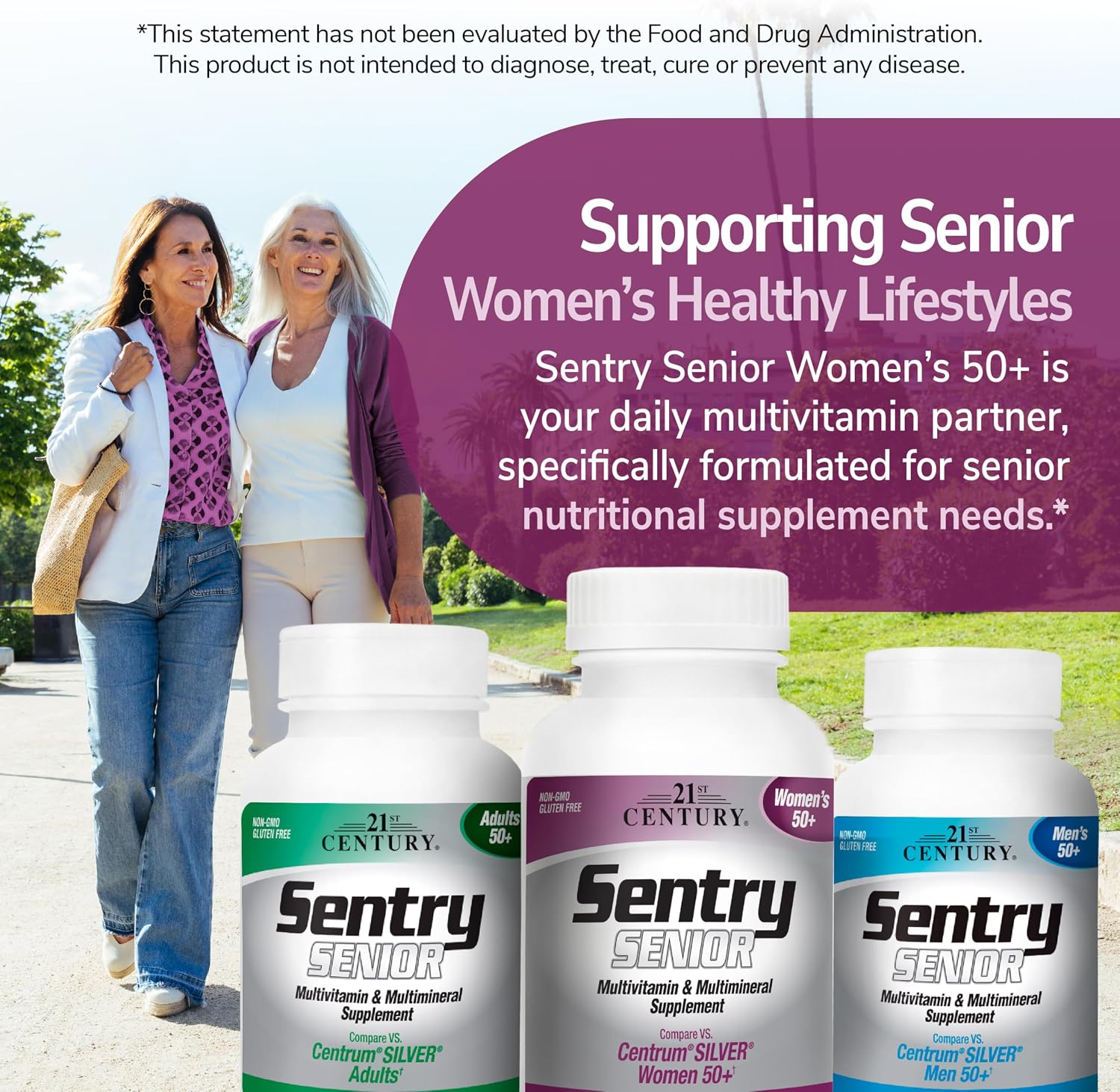 21st Century Sentry Senior Women 50+ Multivitamin, 100 Tablets | Complete Multivitamin & Multimineral, Compare VS. Centrum® SILVER Women 50+, Women 50 Plus, Full-Spectrum Nutrients for Heart