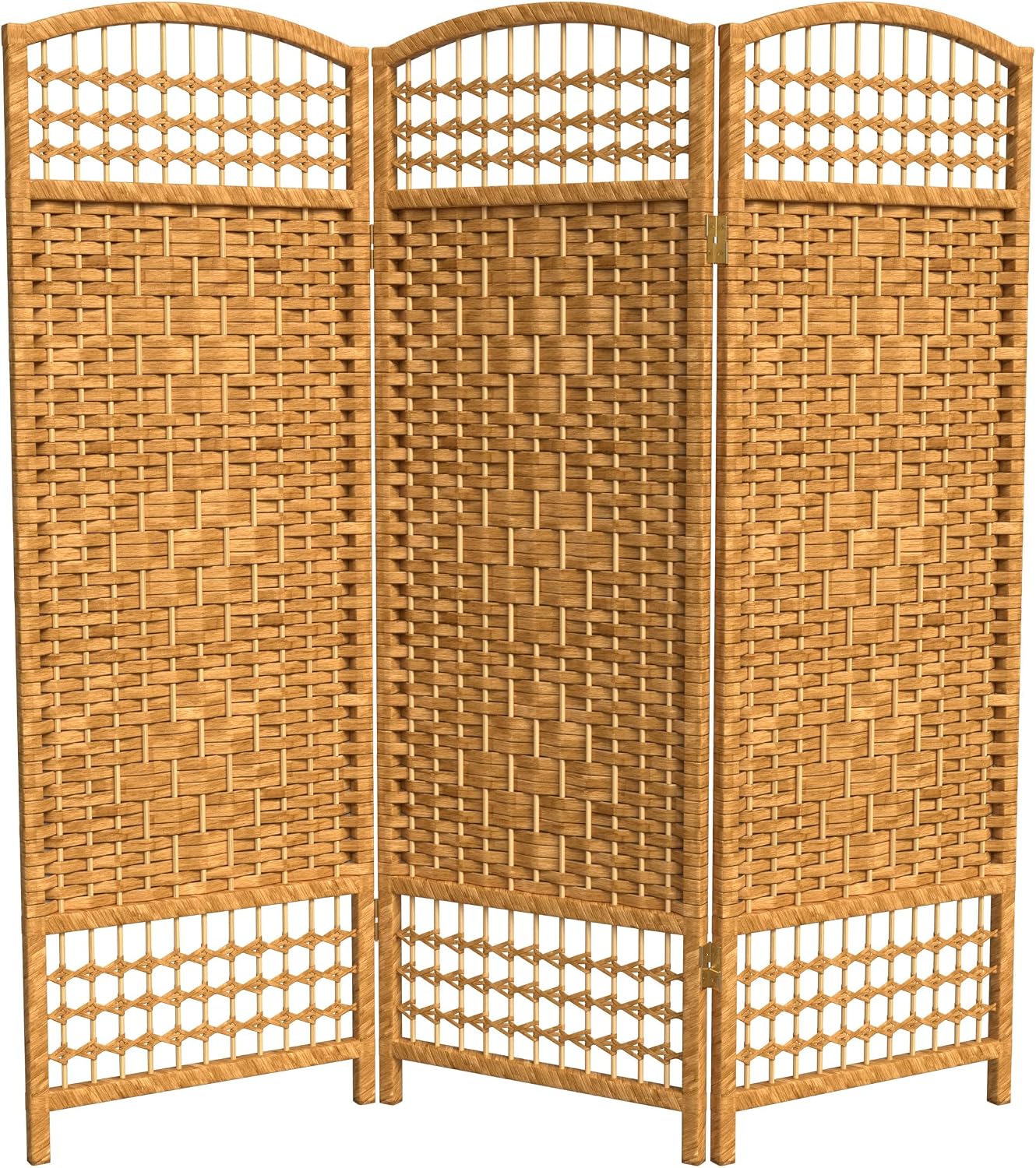 4 ft. Short Fiber Weave Folding Screen - Natural - 4 Panels