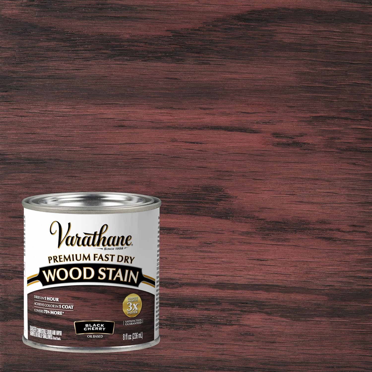 Varathane Premium Fast Dry Weathered Gray Wood Stain | Oil-Based, 1 Coat Color, 1 Hour Dry Time, Interior Wood Stain, Furniture, Cabinets, Doors, Covers Up to 275 Sq Ft, Quart