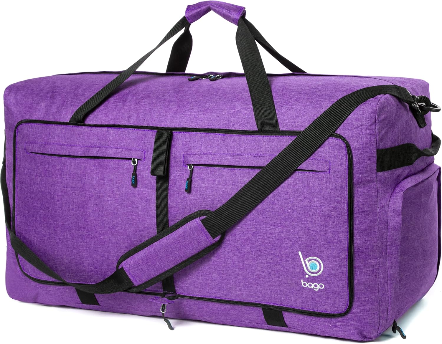 Bago Large Duffle Bag for Travel Women & Men. Durable Lightweight Foldable Travel Duffel Bags For Traveling Women. 80L Duffle Bags For Overnight Bag With Shoe Compartment Collapsible Weekender duffel