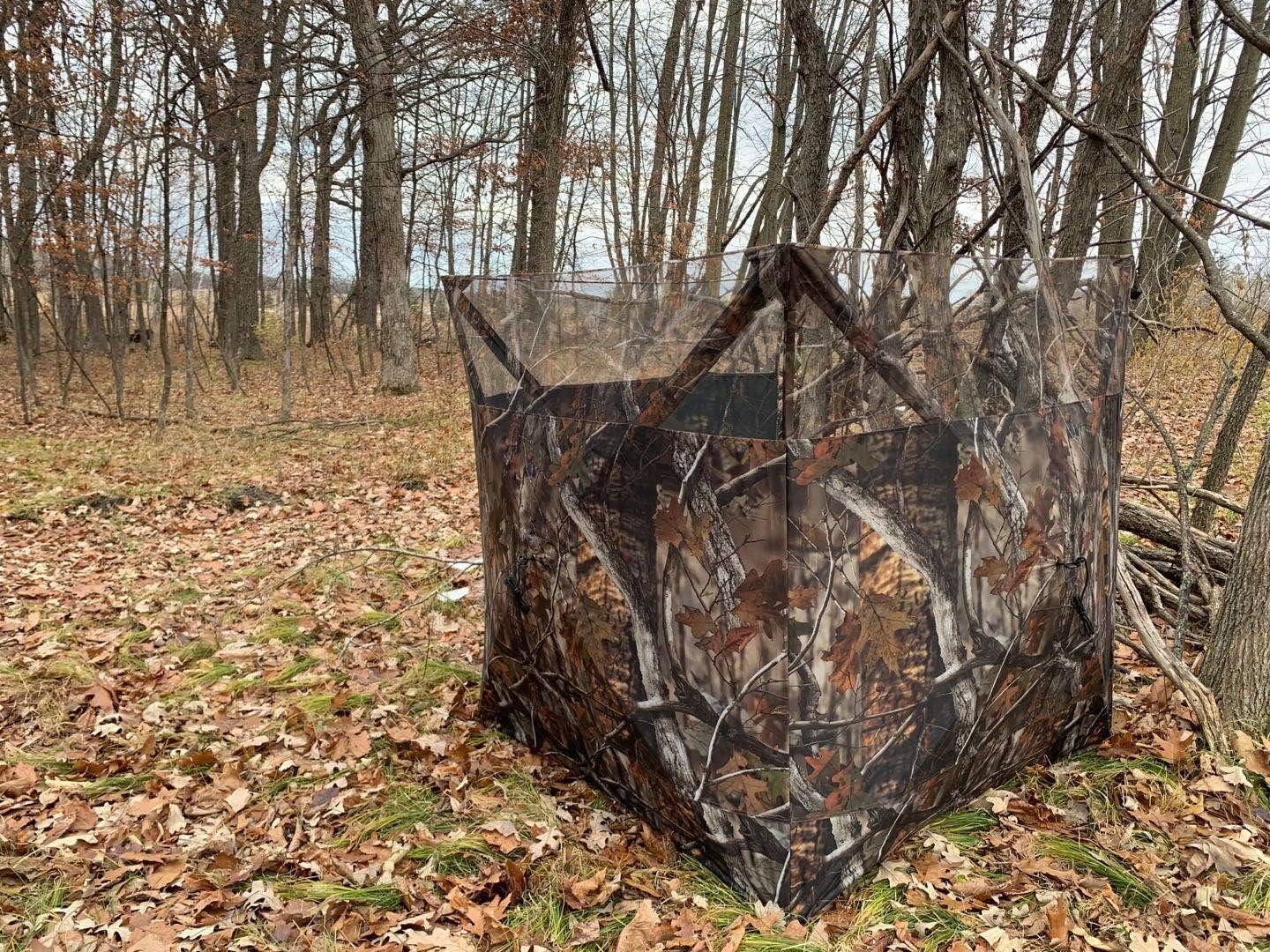 THUNDERBAY Pop Up 3 Sided Ground Blind for Deer Duck Turkey Hunting, Portable Quick Setup Lightweight 3 Panels Deer Hunting Blind
