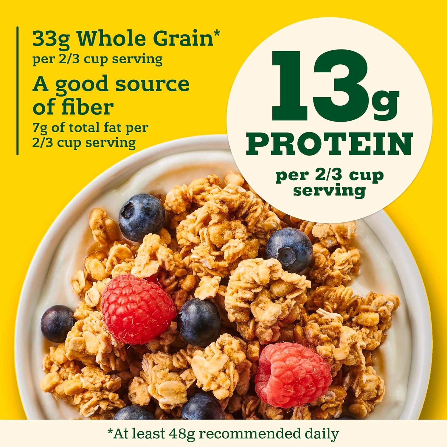 Nature Valley Oats & Honey Protein Granola, Resealable Pouch, 11 oz | 13g Protein & 33g Whole Grain per Serving, Good Source of Fiber, No Artificial Flavors or Colors