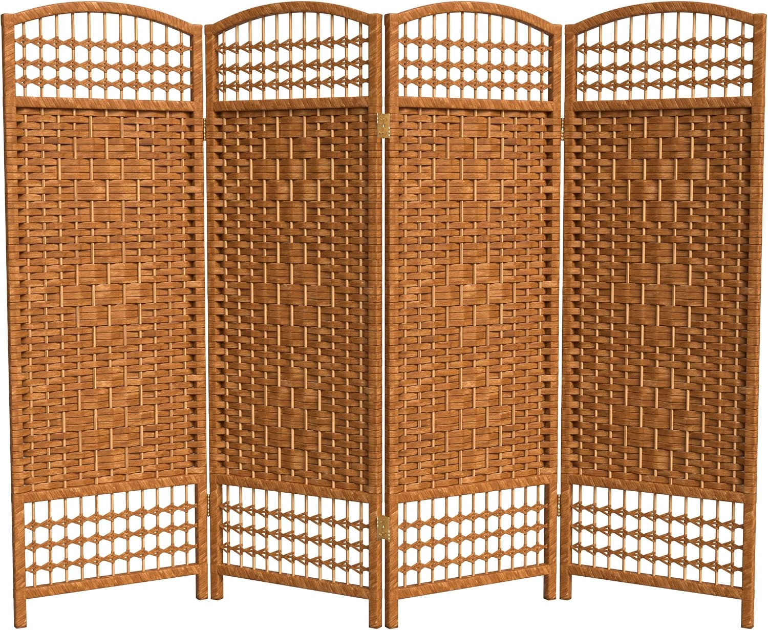 4 ft. Short Fiber Weave Folding Screen - Natural - 4 Panels