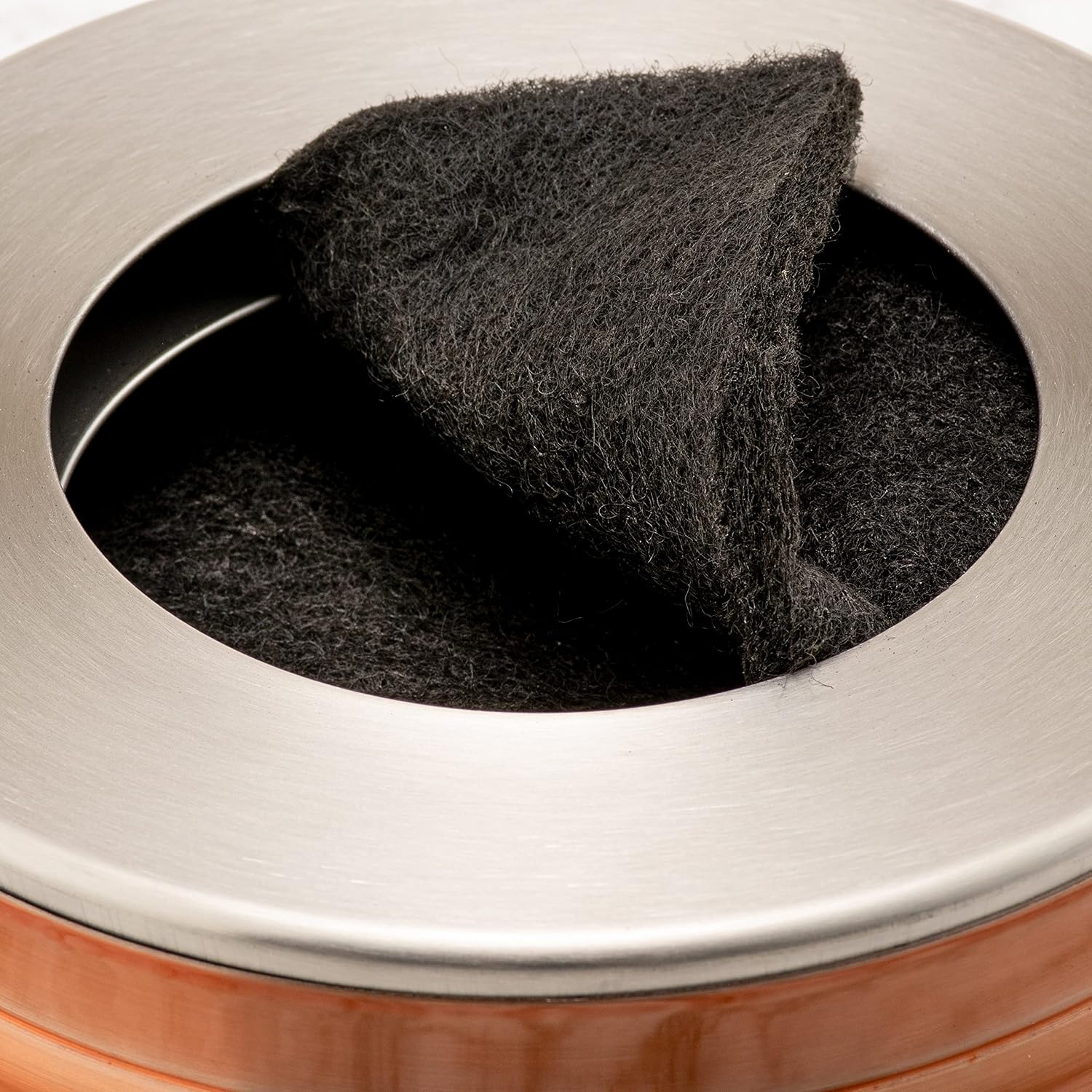 RED FACTOR Premium Compost Bin for Kitchen Countertop - Stainless Steel Food Waste Bucket with Innovative Dual Filter Technology - Includes Spare