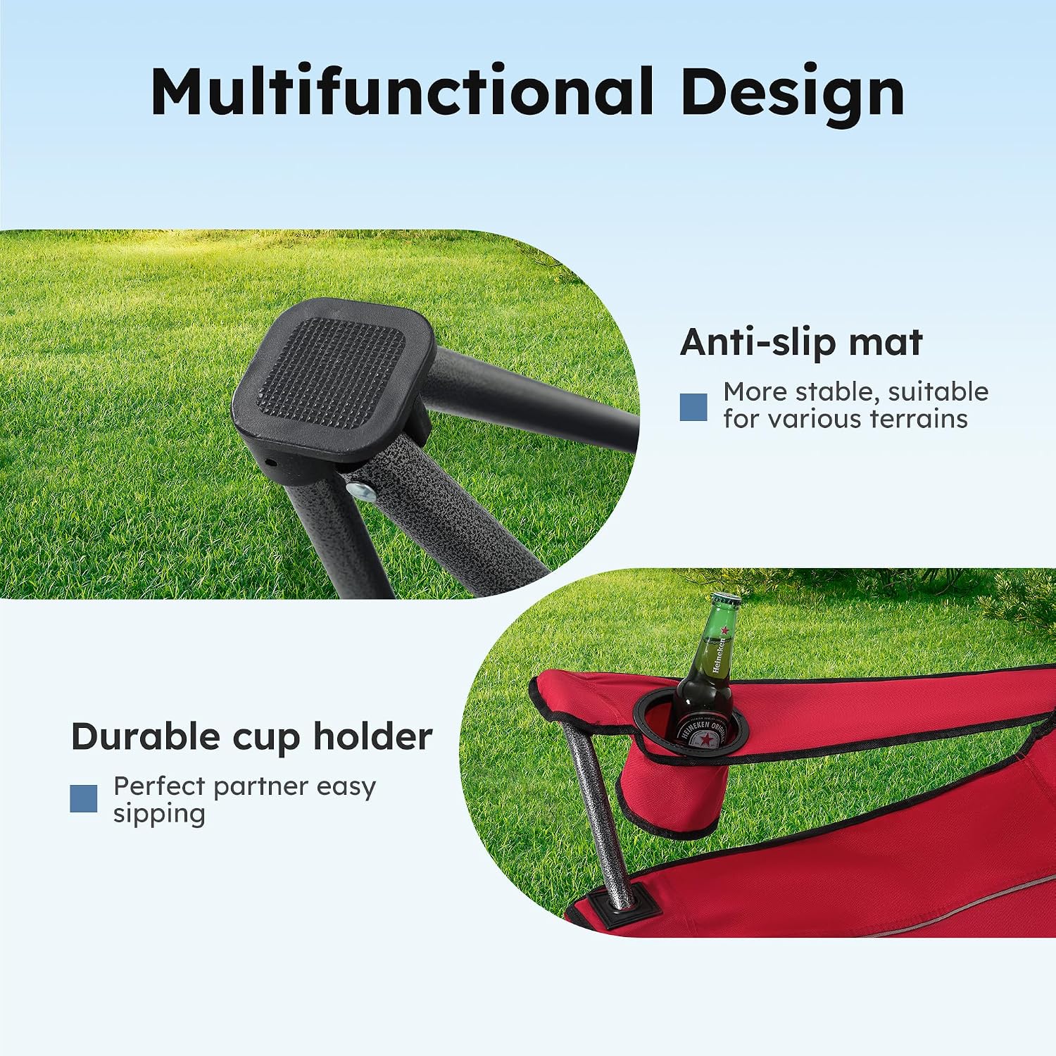 ALPHA CAMP Heavy Duty Canopy Camping Chairs with Adjustable Sunshade | Heavy duty 400 LBS, Steel Frame, Sturdy, Ergonomic,600D Oxford fabric ,Phone holder Cup holder,Carry Bag,Easy to set up