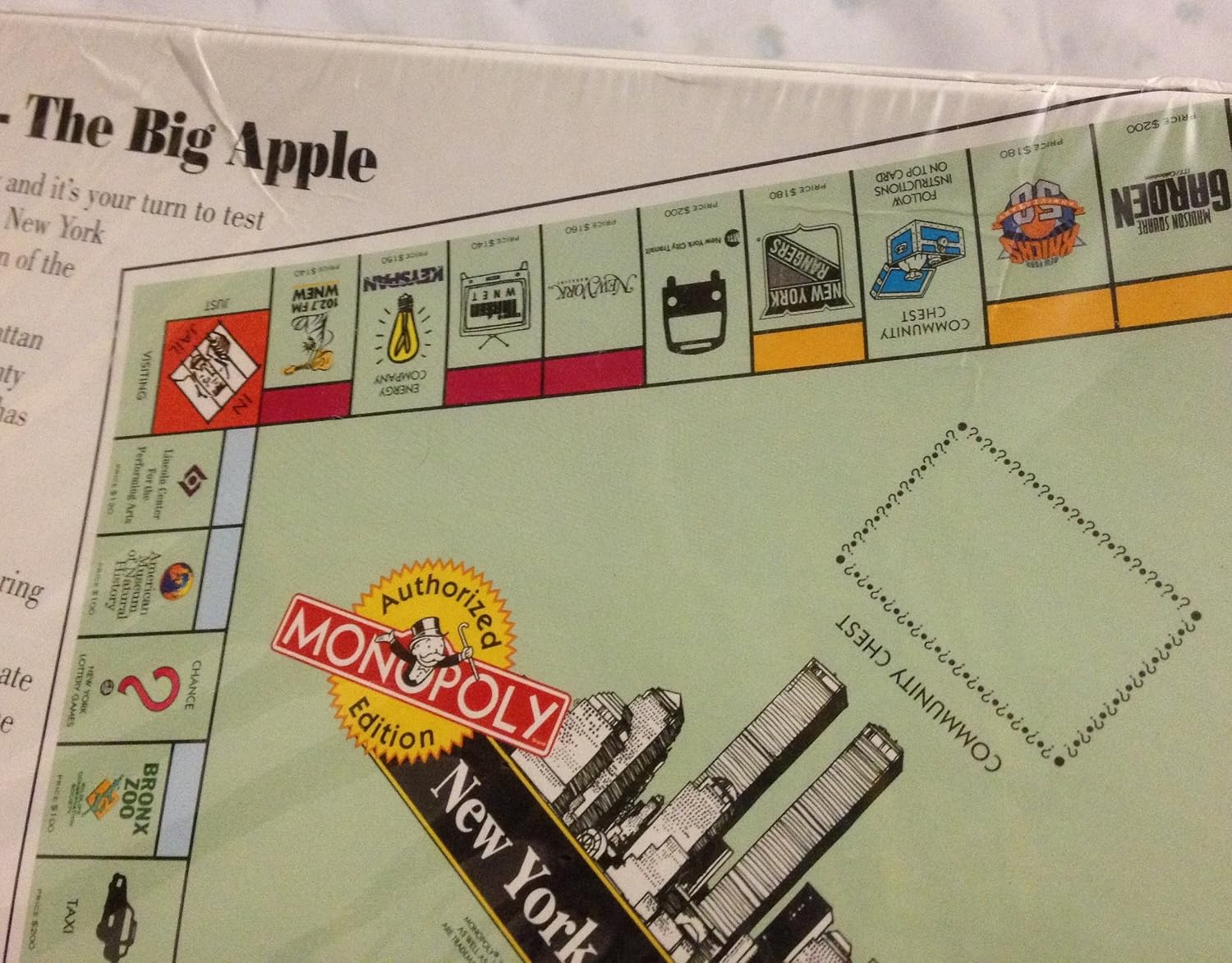 Monopoly New York City Edition Authorized Edition