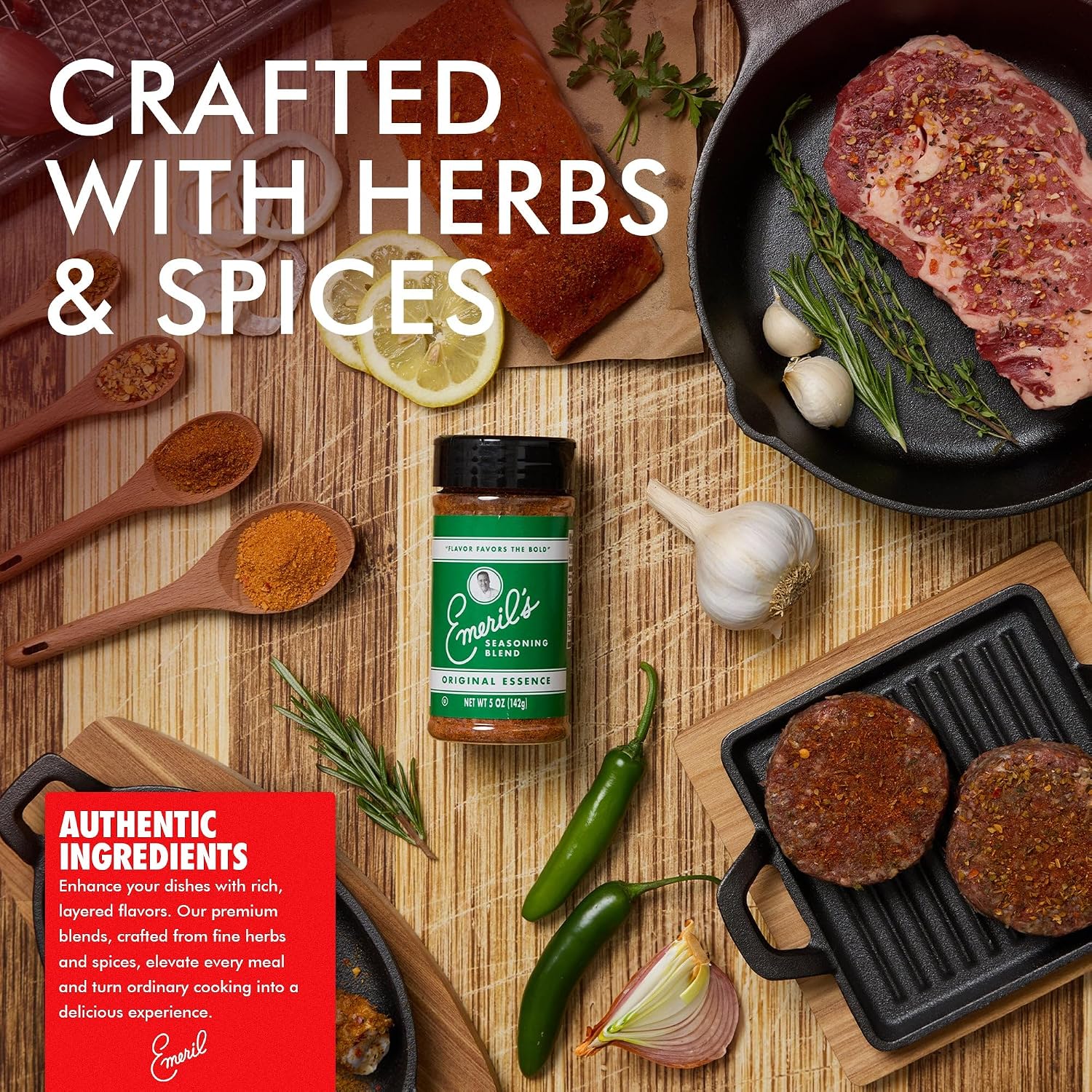 Emeril Lagasse 5 Oz, 3-Pack and 6-Pack Seasoning Blend: Original Essence, Cajun, Blackened, Chicken Rub, Steak Rub and Rib Rub Best Seasonings and Spices for Cooking (3PK - Chicken/Steak/Rib Rub)