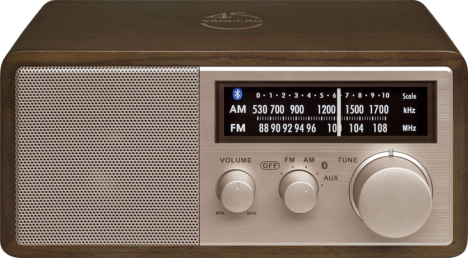 Sangean WR-16 AM/FM, Aux-in, Bluetooth, Wooden Cabinet Radio