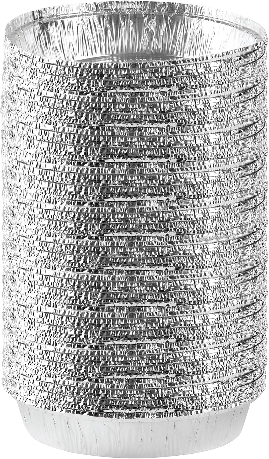 PLASTICPRO 9'' Inch Round Tin Foil Pans Disposable Aluminum Pack of 20