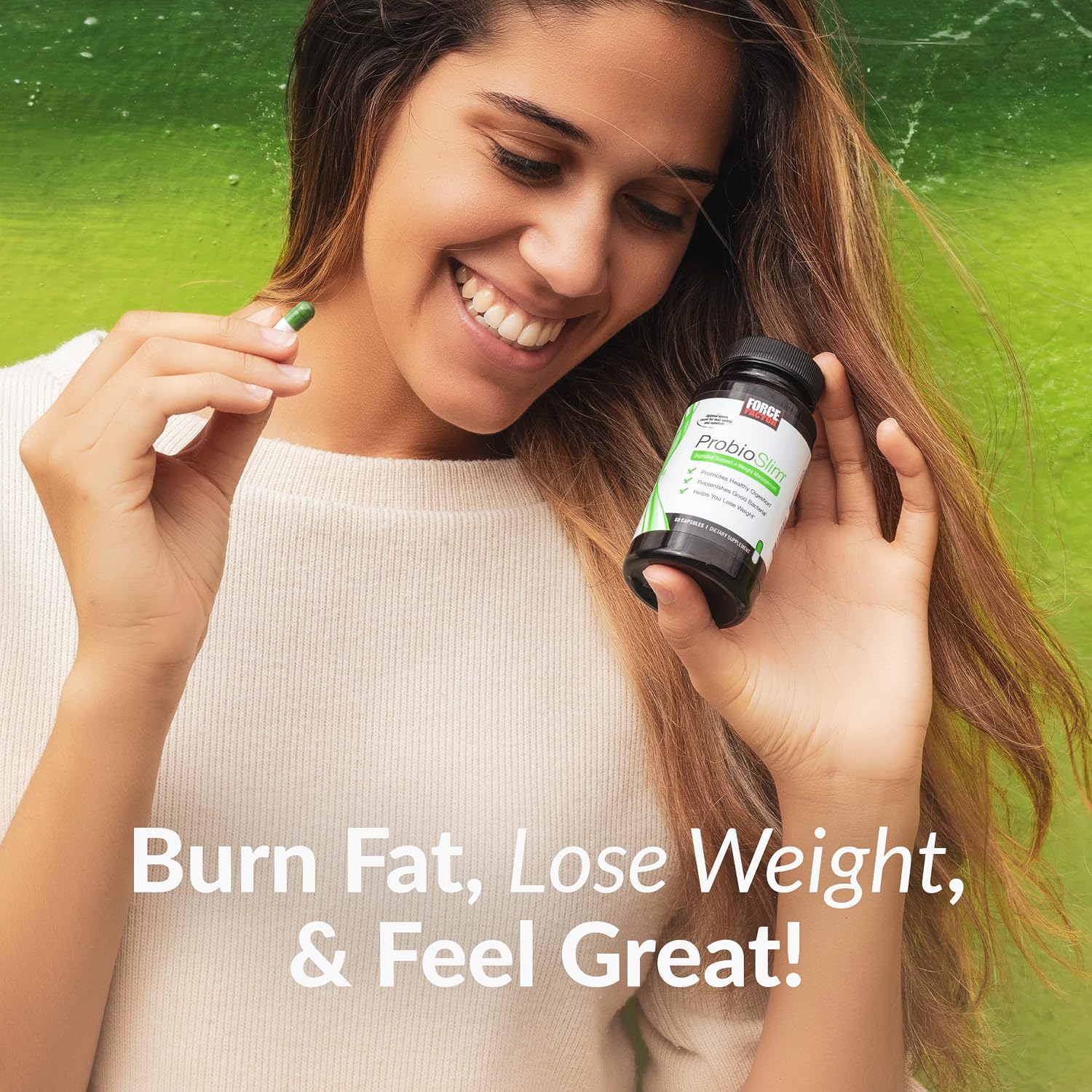Force Factor ProbioSlim Probiotics for Women and Men, Probiotics for Digestive Health to Reduce Bloating, Gas, & Occasional Diarrhea, with Prebiotics