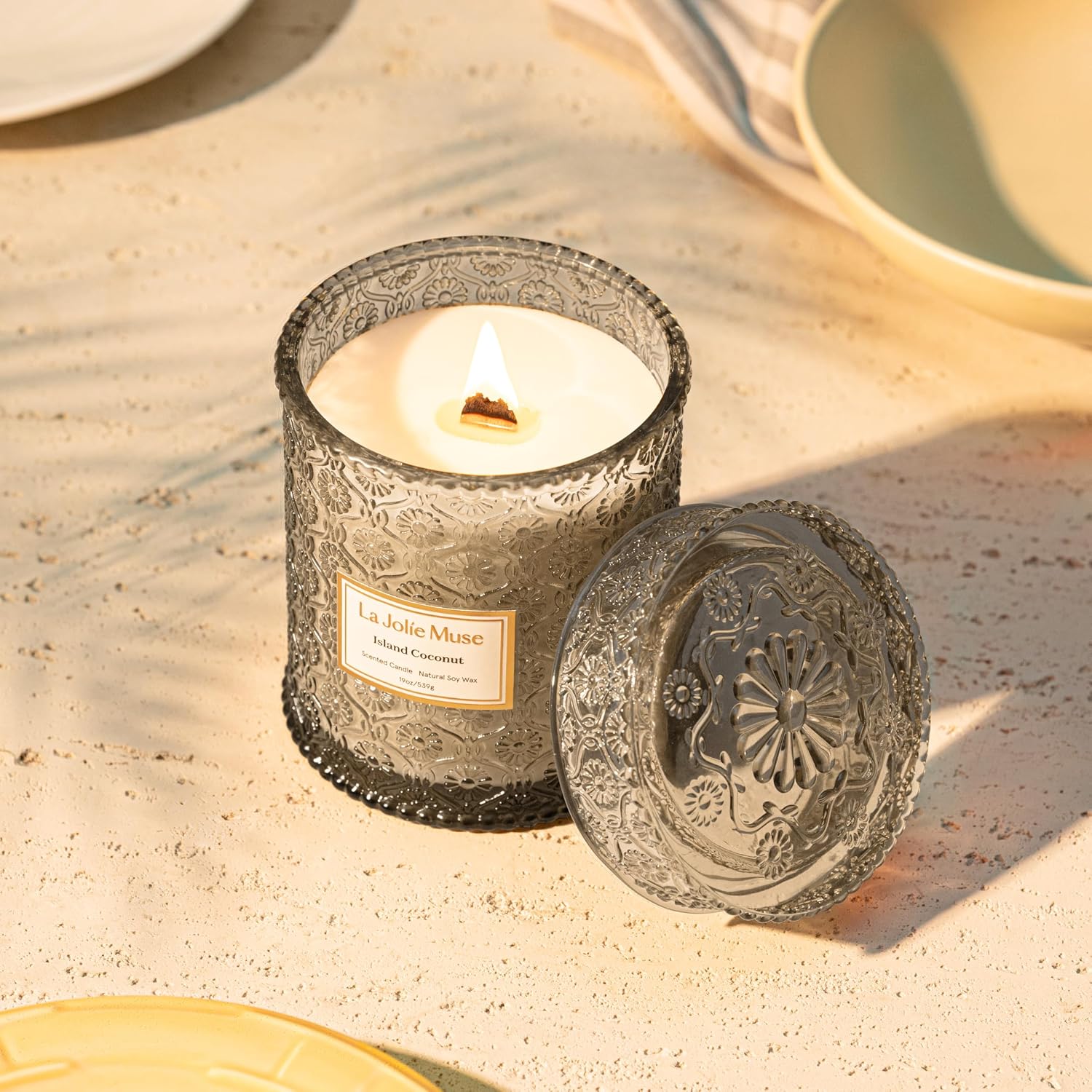 LA JOLIE MUSE Starlit Fir Pine Scented Candles for Home,19 oz Natural Soy