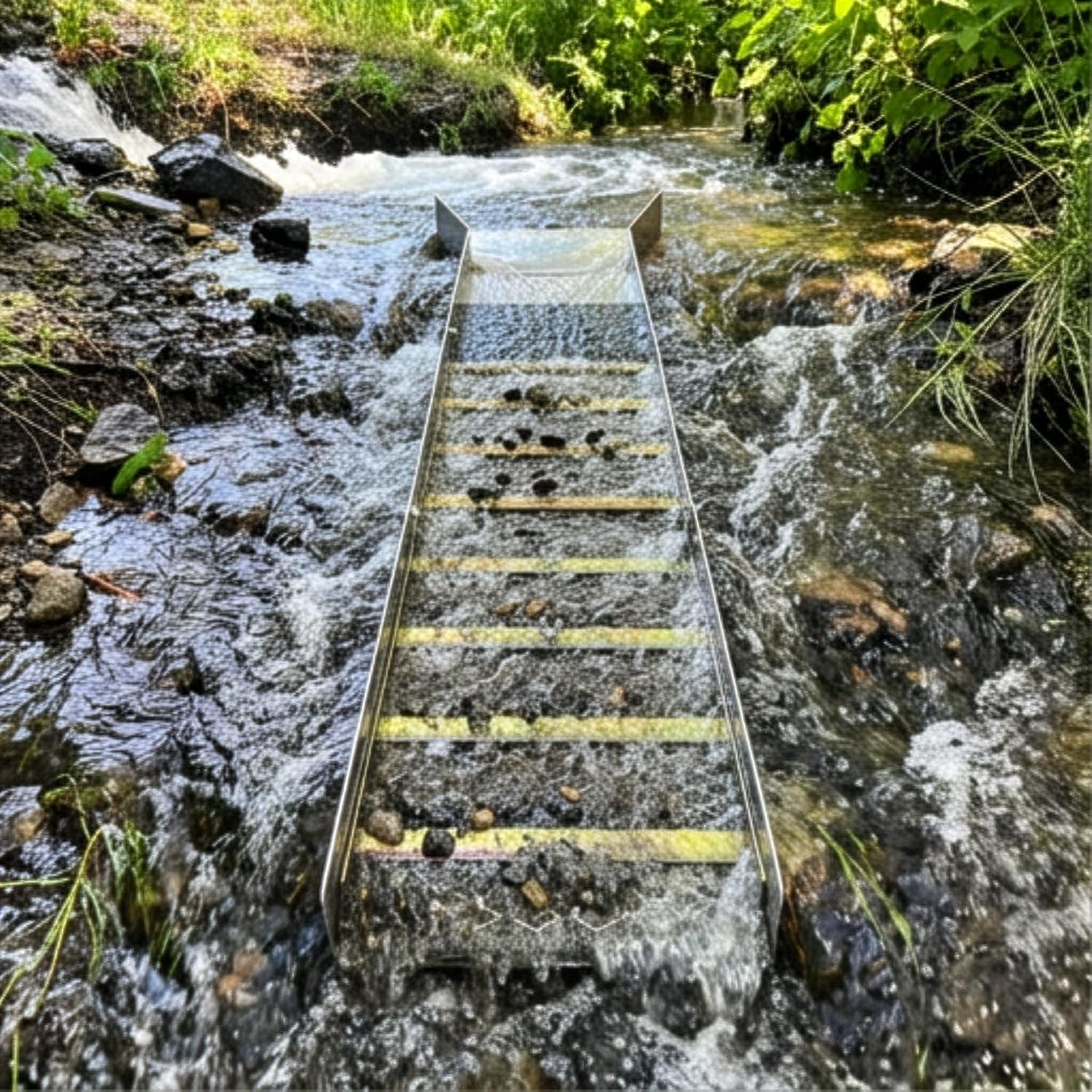 Complete Gold Mining Kit, Folding 50 inch River Sluice Box, Prospecting Equipment, Rock Pick Hammer, Gold Classifiers, Pay Dirt Scoop