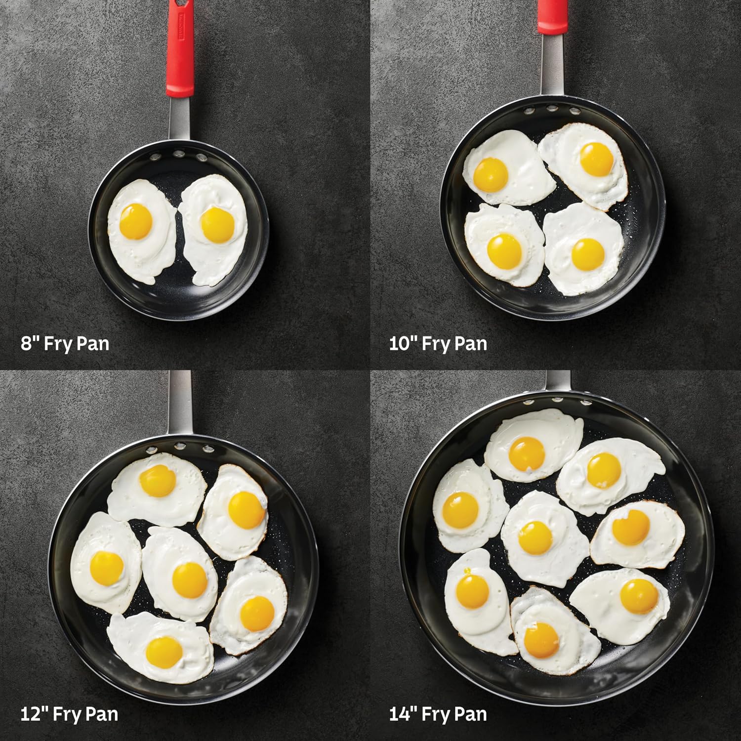 Tramontina Professional 8-Inch Non Stick Small Frying Pan | Heavy-Gauge Aluminum Skillet with Reinforced Nonstick Coating, Red Handle, Dishwasher and Oven Safe, Made in Brazil
