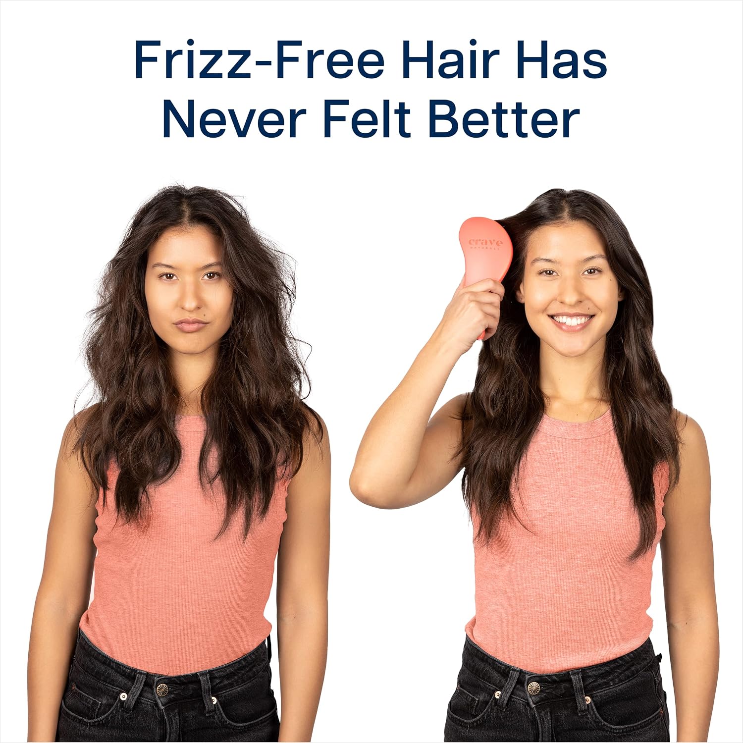 Crave Naturals Glide Thru Hair Brush - Detangler Brush for Curly, Straight, Wet or Dry Hair - Gentle Detangling Brushes for Adults, Kids, Toddlers - Hair Accessories for Women, 7.5x3" - Pink