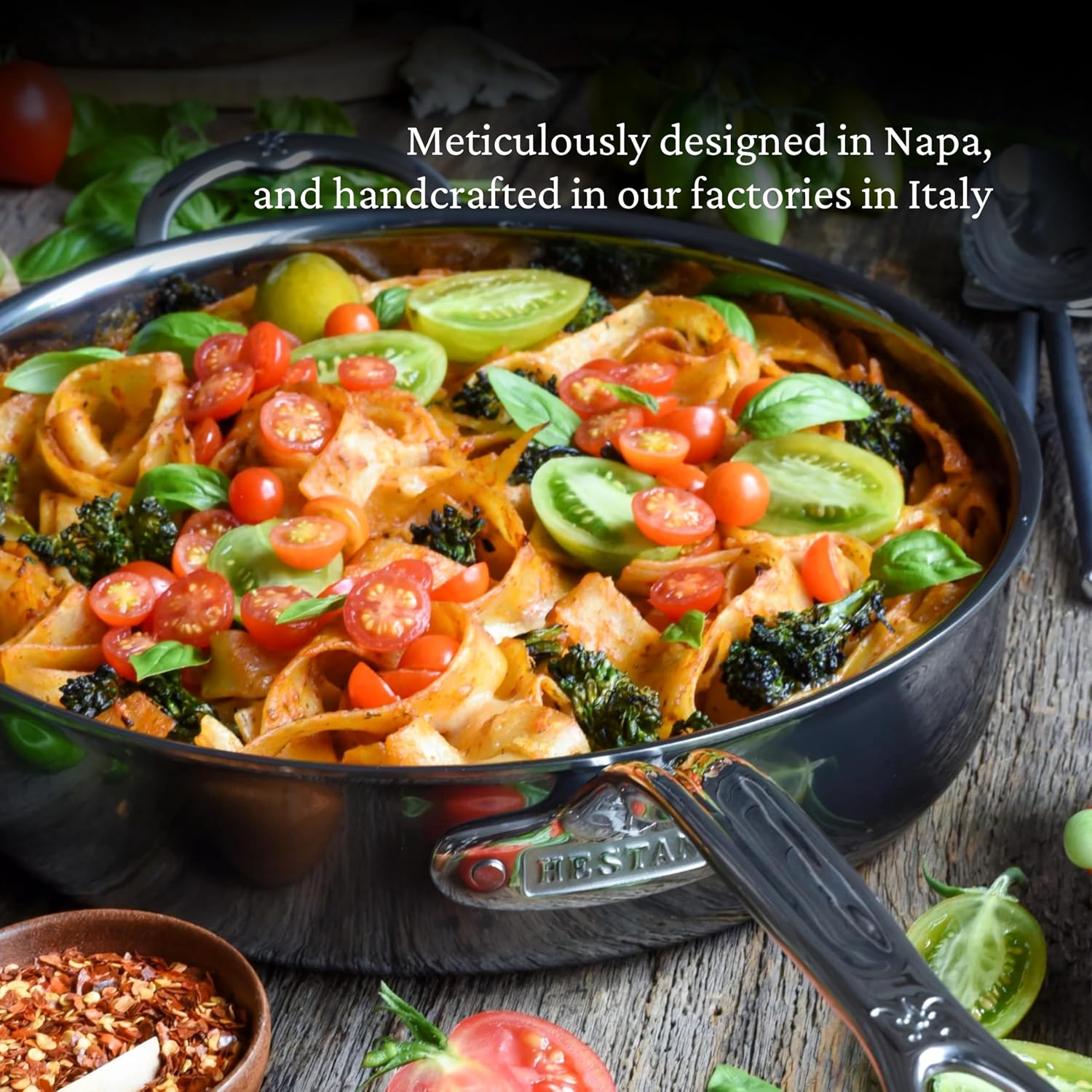 Hestan - NanoBond Collection - Stainless Steel Titanium Sauté Pan, Induction Cooktop Compatible, 5 Quart