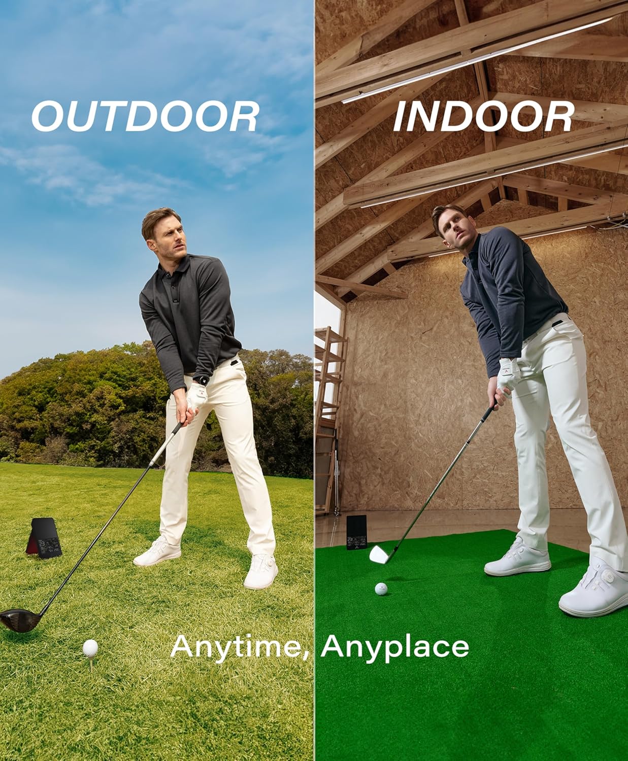 SC4 PRO Golf Launch Monitor & 3D Driving Range Simulator Indoor and Outdoor Use Portable Golf Swing Analyzer Home Tracker with Built-in Screen