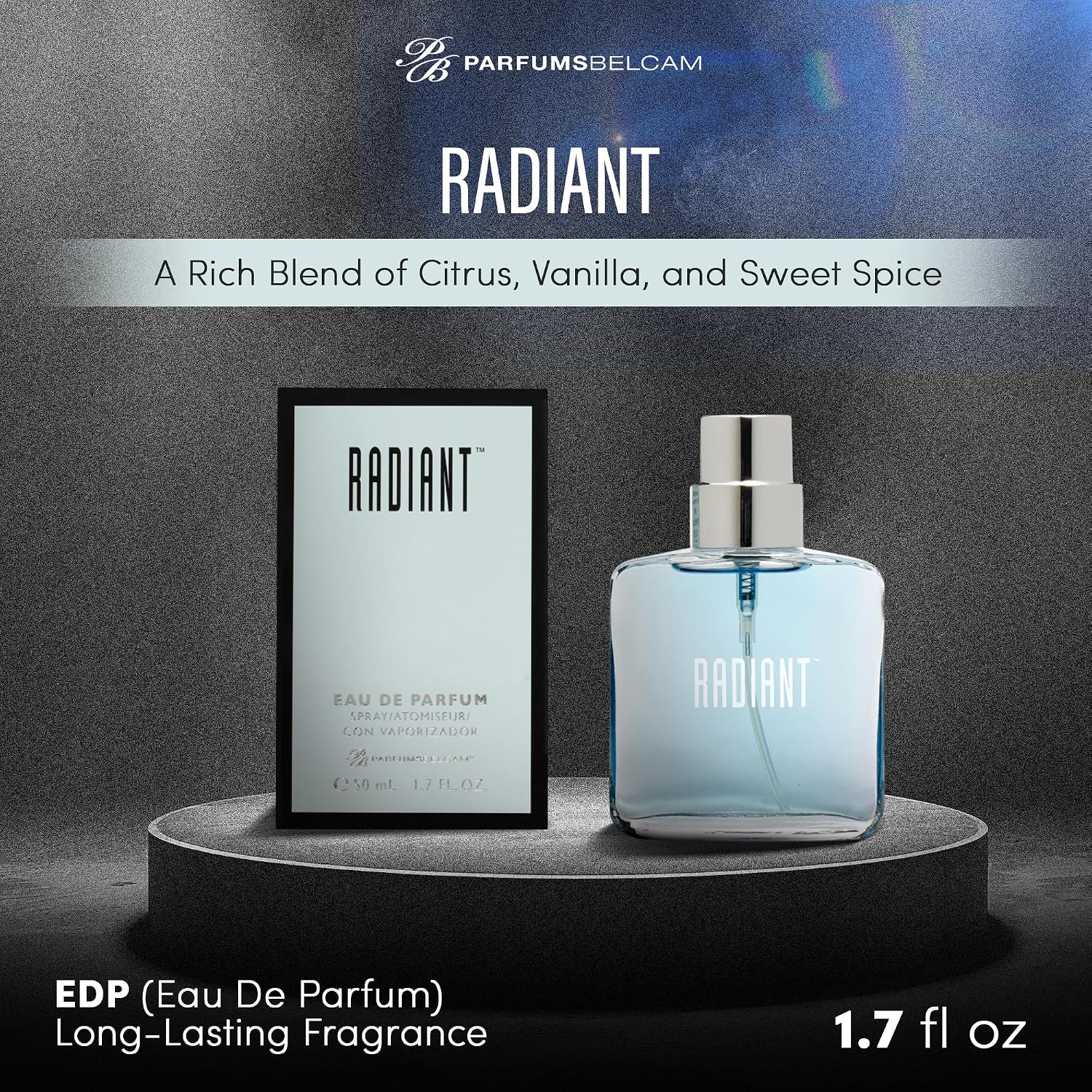 PB ParfumsBelcam Radiant Eau de Parfum for Women – Warm Oriental Vanilla Gourmand Perfume with Citrus
