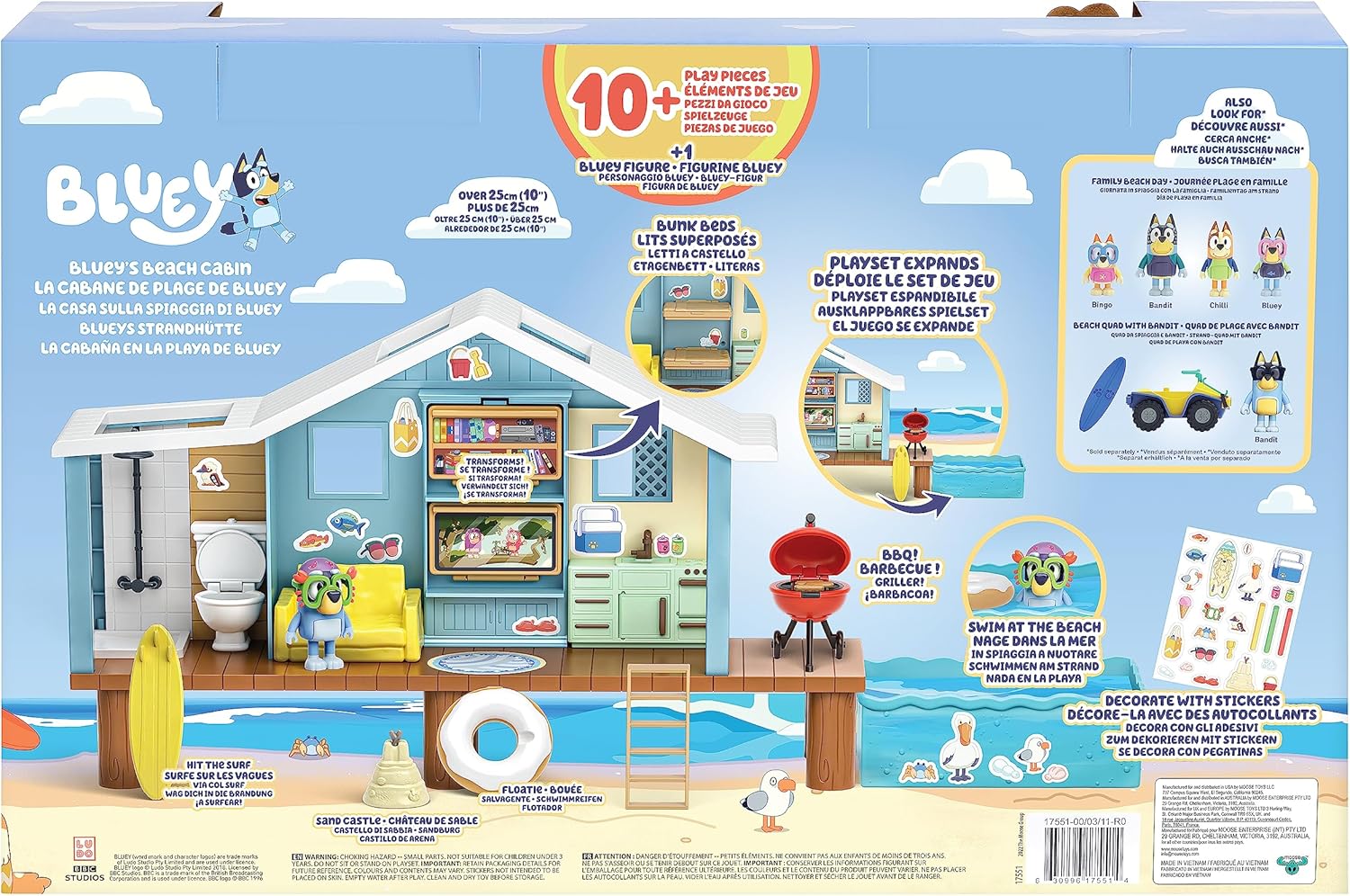Bluey Toy House Mega Bundle, Family Home & BBQ Playhouse, Ages 3-5