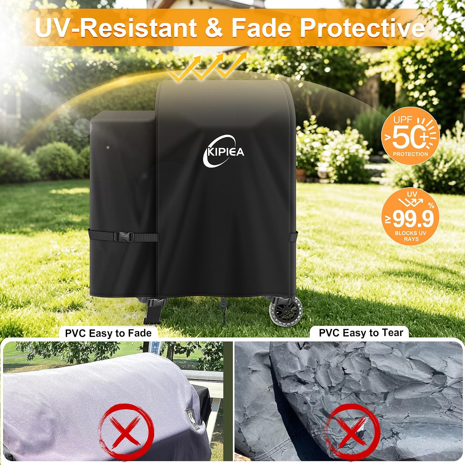 600D Vertical Smoker Cover for Pit Boss 3/4 / 5/7 Series, Waterproof Pellet Grill Cover, 73550, UV Resistant, No Tear, No Fading