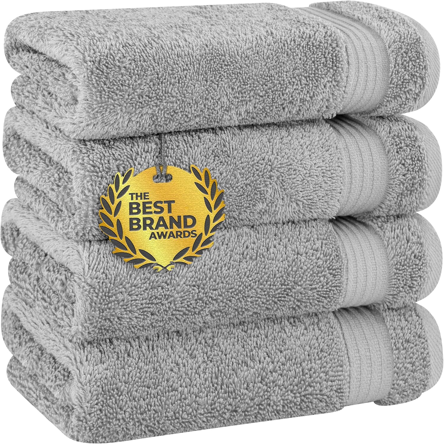 Cotton Paradise Towel Set of 6, 2 Bath Towels, 2 Hand Towels and 2 Washcloths Towels for Bathroom Sets, Smoke Gray