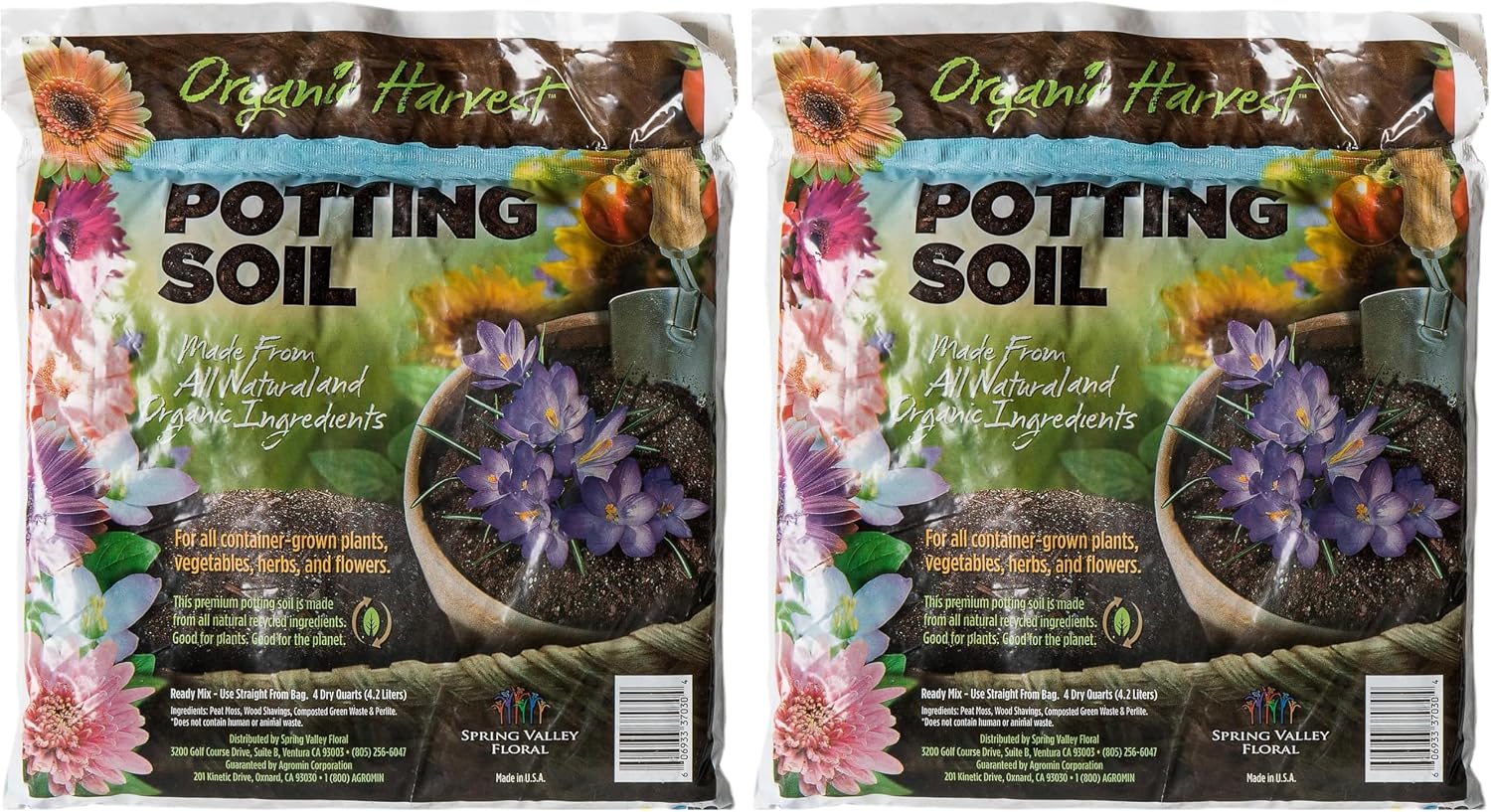 SuperMoss 01999 Agromin Organic Recycled Green Material Potting Mix, 4 Quart, Natural