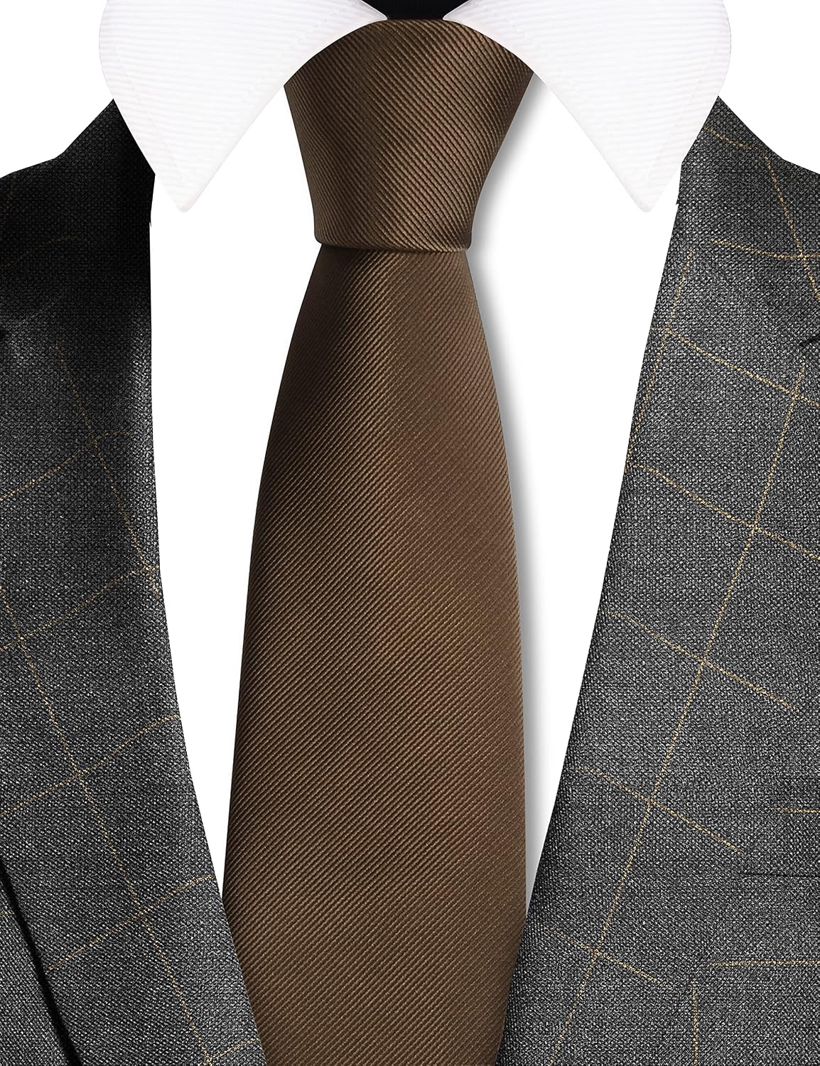 GUSLESON Classic New 3.15"（8cm） Men's Solid Color Necktie Wedding Business Tie + Gift Box