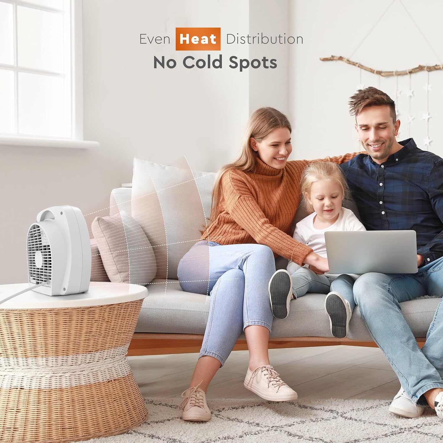 Comfort Zone Indoor Space Heater with Adjustable Thermostat, Fan Forced, Electric, Overheat Protection, Safety Tip-Over Switch, Energy Efficient