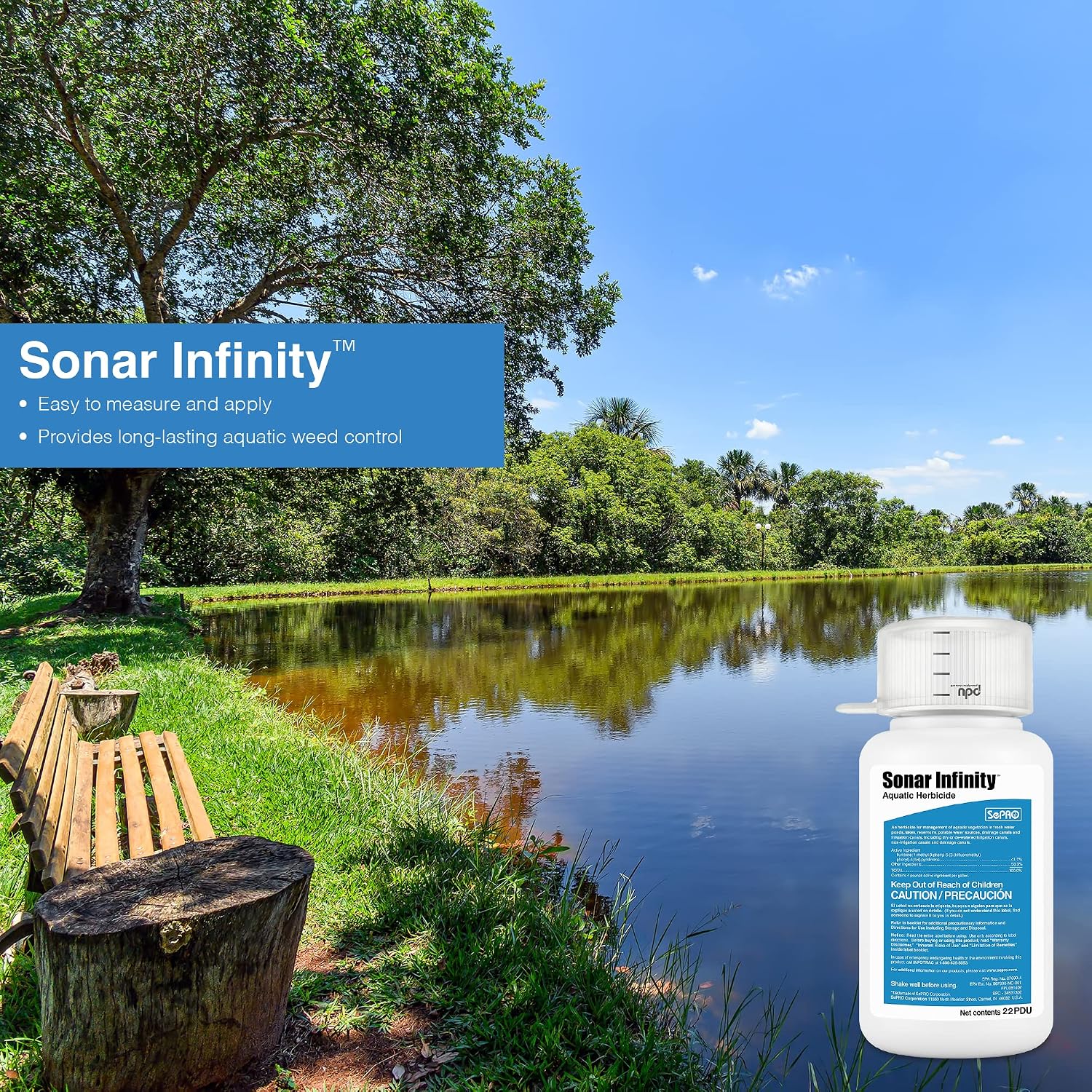 Aquatic Herbicide - 22 oz WDG Granules for DIY Pond and Lake Weed Control - Kills Duckweed, Milfoil, Hydrilla - Fish Safe, Easy to Use