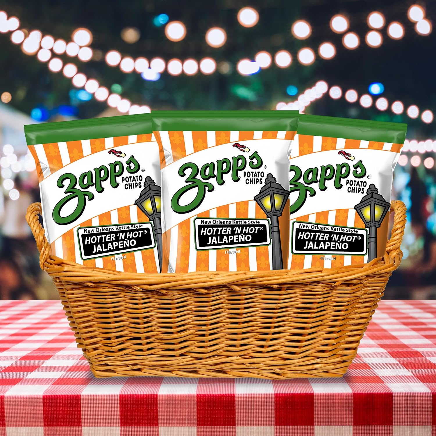 Zapp’s New Orleans Kettle-Style Potato Chips Hotter n Hot Jalapeno Flavor (2 oz Bags, 25 Count), Crunchy Chips with a Spicy Kick, Perfect On-The-Go, Gluten Free Snack