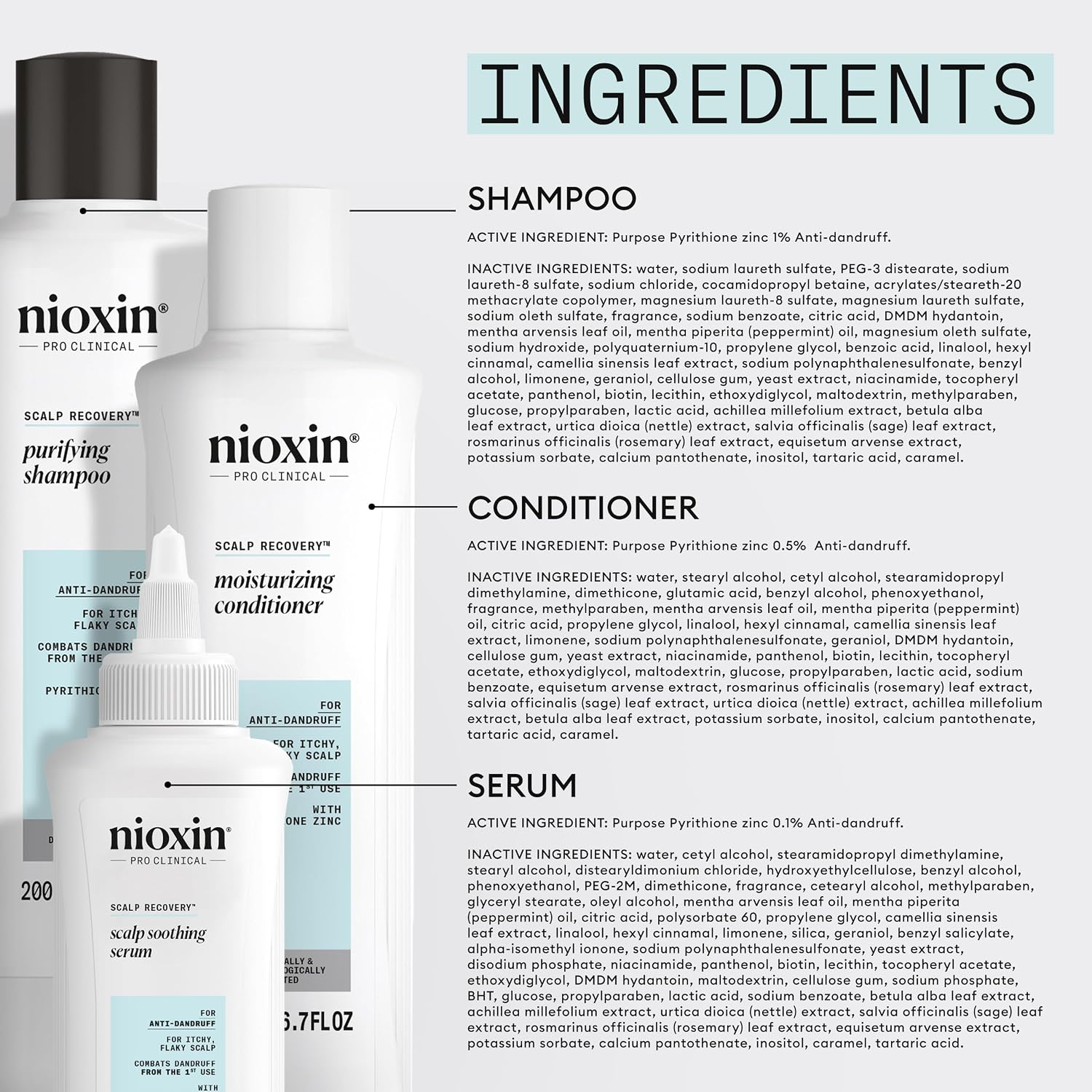 Nioxin Scalp Recovery Anti-Dandruff System Kit | For Itchy & Flaky Scalp