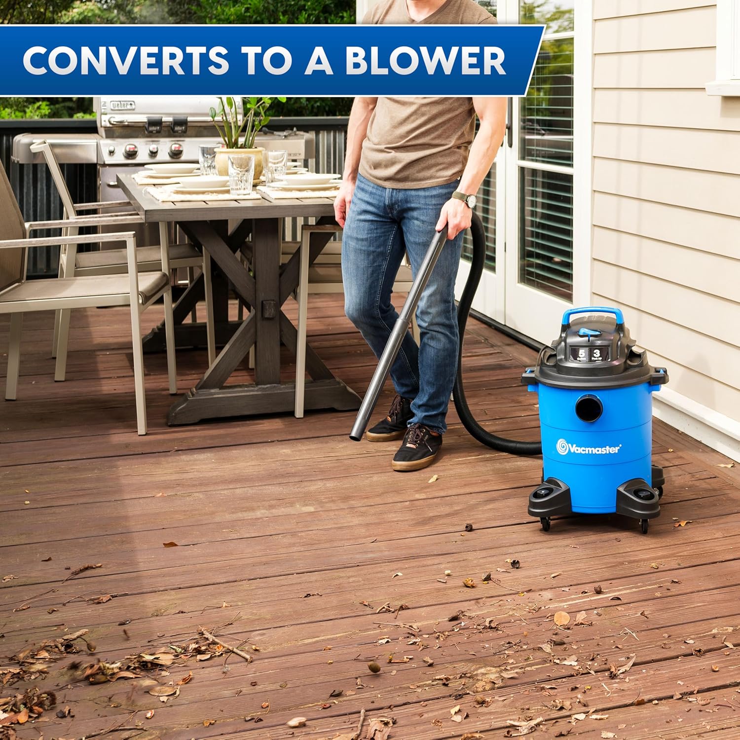 Vacmaster VOC809PF 8-Gal 4 Peak HP Utility Wet/Dry Vacuum Blue