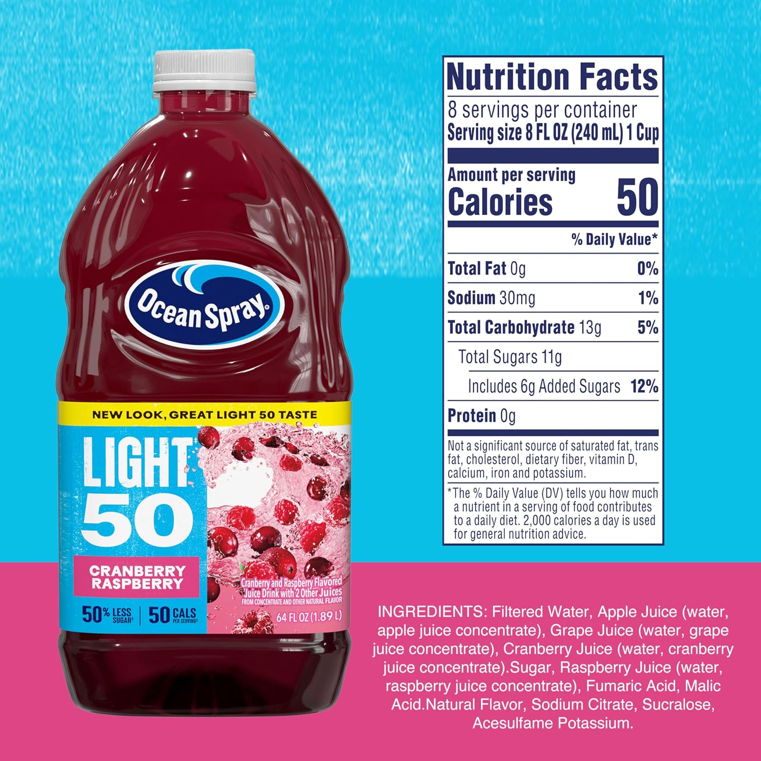 Ocean Spray® Cran50™ Cranberry Juice Drink, 64 Fl Oz Bottle (Pack of 1)