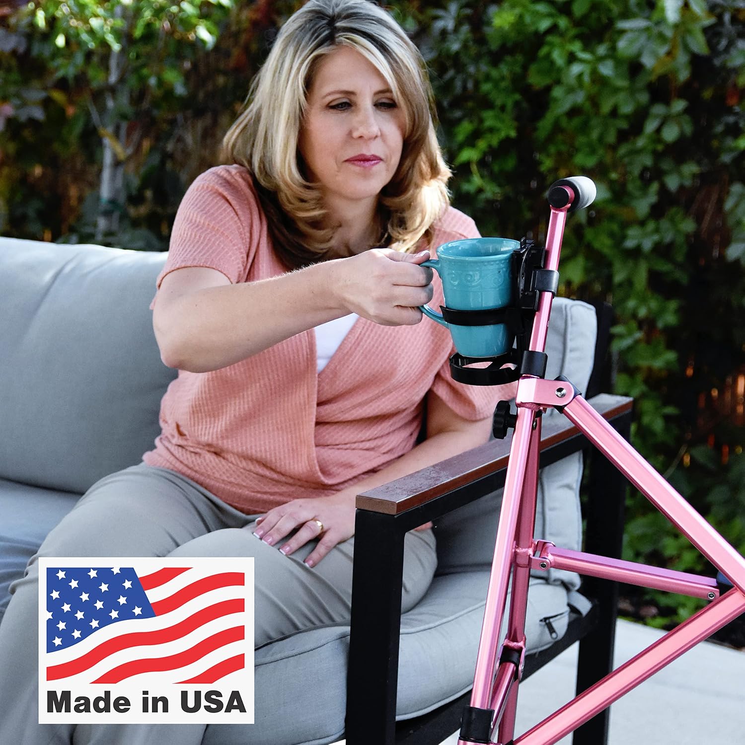 Easy Walker Cup Holder for Rollator Wheelchair Scooter, Adjustable Foldable