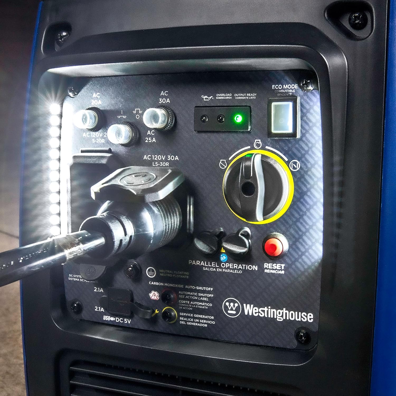 Westinghouse 5000 Peak Watt Super Quiet Portable Inverter Generator, Remote Electric Start with Auto Choke, Wheel & Handle Kit, RV Ready, Gas Powered, Parallel Capable