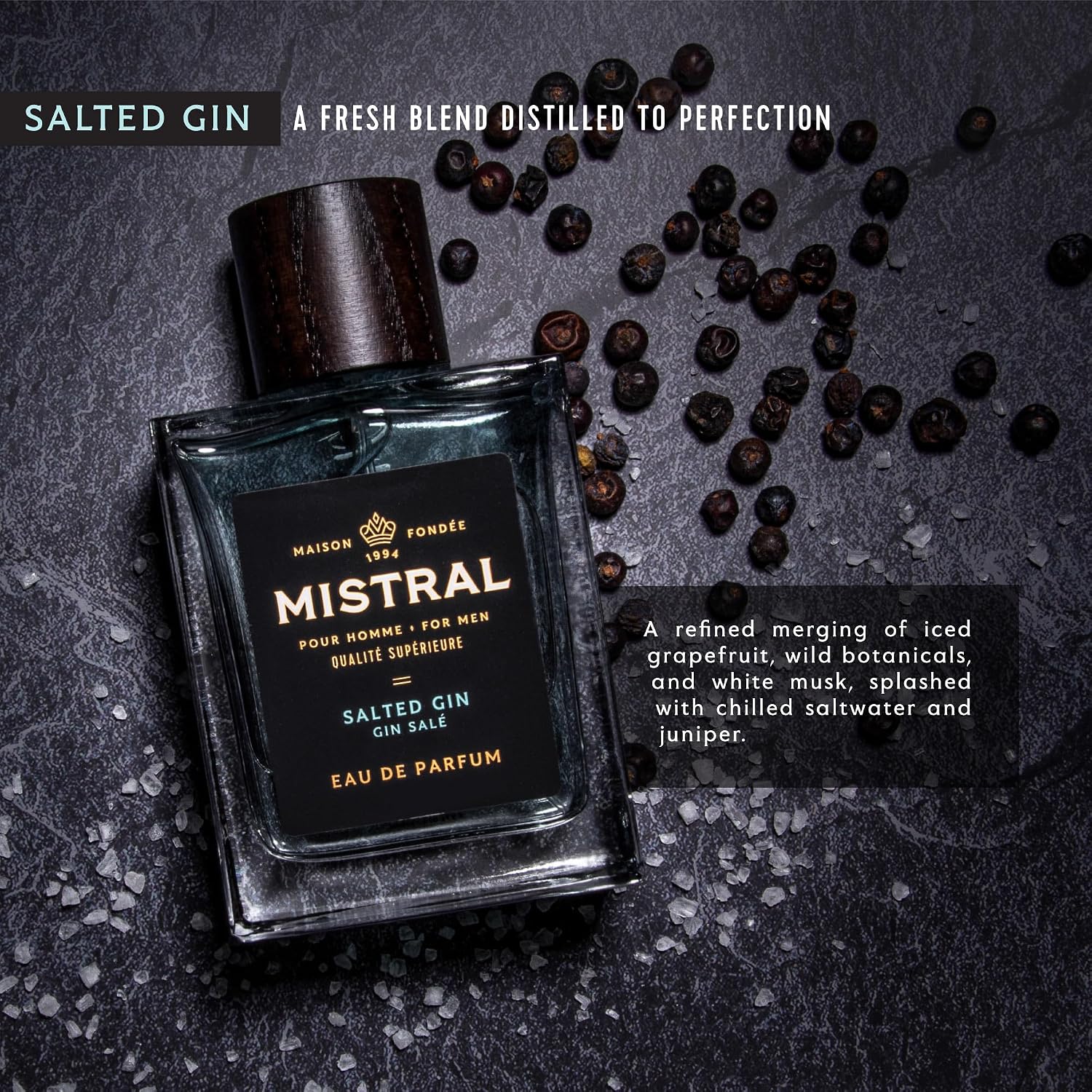 Mistral Bourbon Vanilla Eau de Parfum for Men, Men's Cologne, 3.4 Oz | Warm & Sweet Masculine Scent with Vanilla, Patchouli & Sandalwood, Cruelty-Free, Long-Lasting Perfume, Made in France