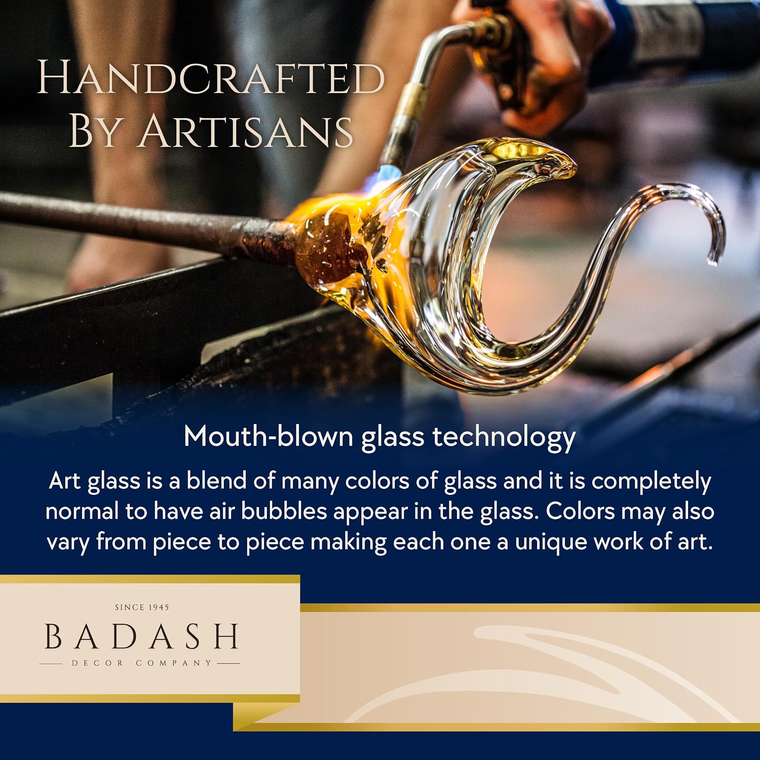 Badash Rainbow Murano-Style Art Glass Sculpture Centerpiece, 14 Inch | Murano-style art glass sculpture for tabletop decor, living rooms, offices