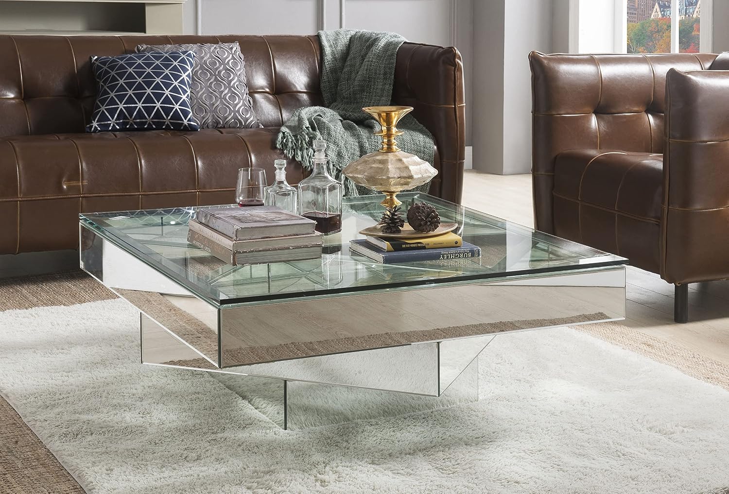 Clear Tempered Glass Table Top 22 Inch Square Flat Polished Edge with 1/4 Inch Thickness for Dining, Coffee or Side Tables by Fab Glass and Mirror
