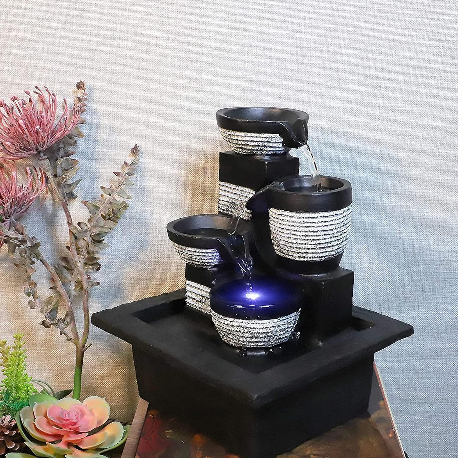 Resin LED Indoor Water Fountains | Office, Home Relocation Gifts