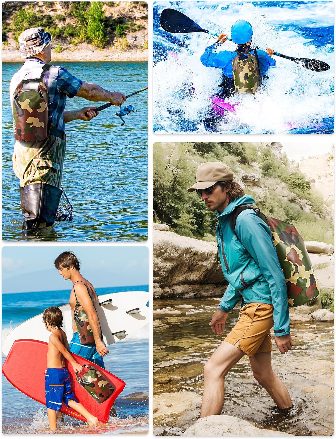 HEETA Waterproof Dry Bag Backpack with Emergency Whistle 5L/10L/20L/30L/40L