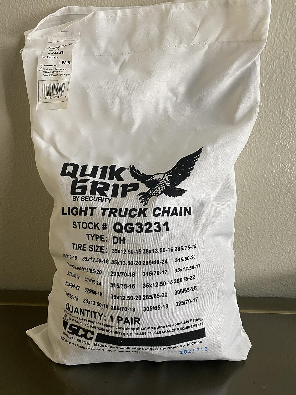 SCC QG3229CAM Quik Grip Wide Base Type CAM-DH Light Truck Tire Traction Chain - Set of 2