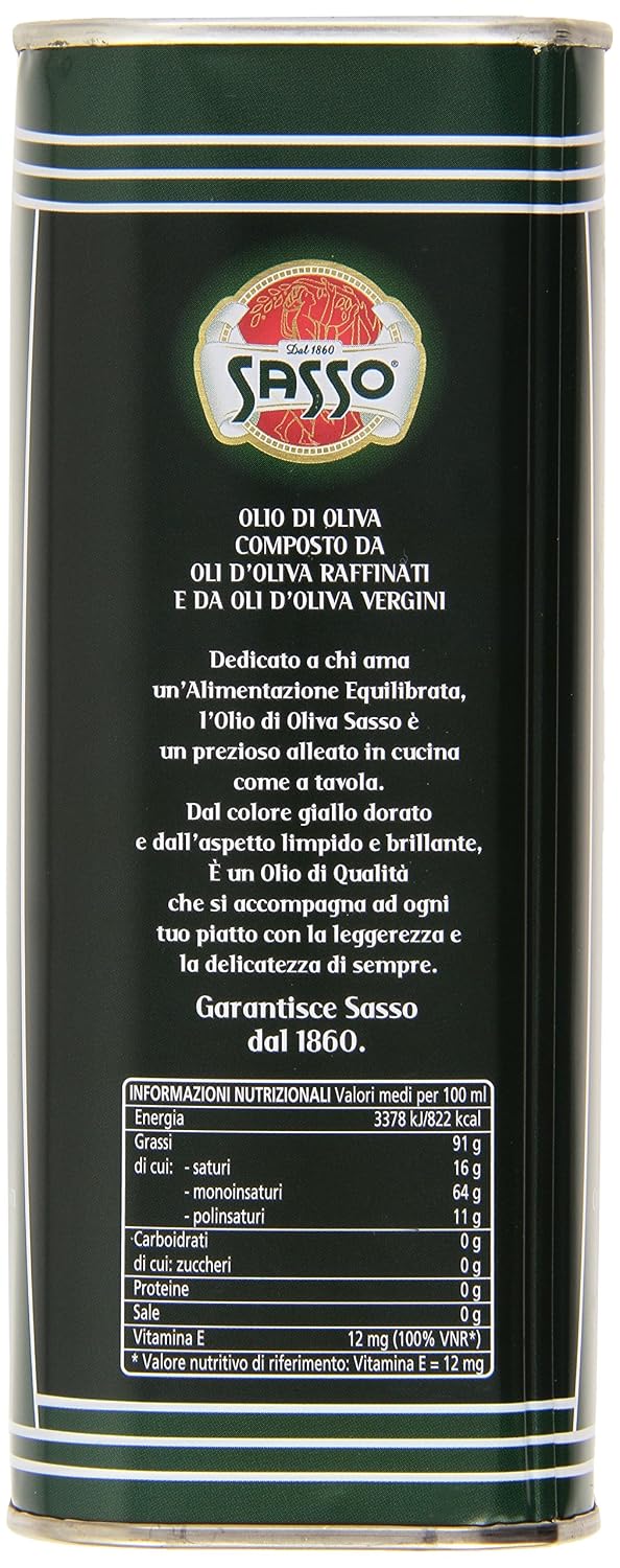 Sasso : "Olio Di Oliva" Olive Oil 1 Liter (33.8 Fl.oz.) [ Italian Import ] Y